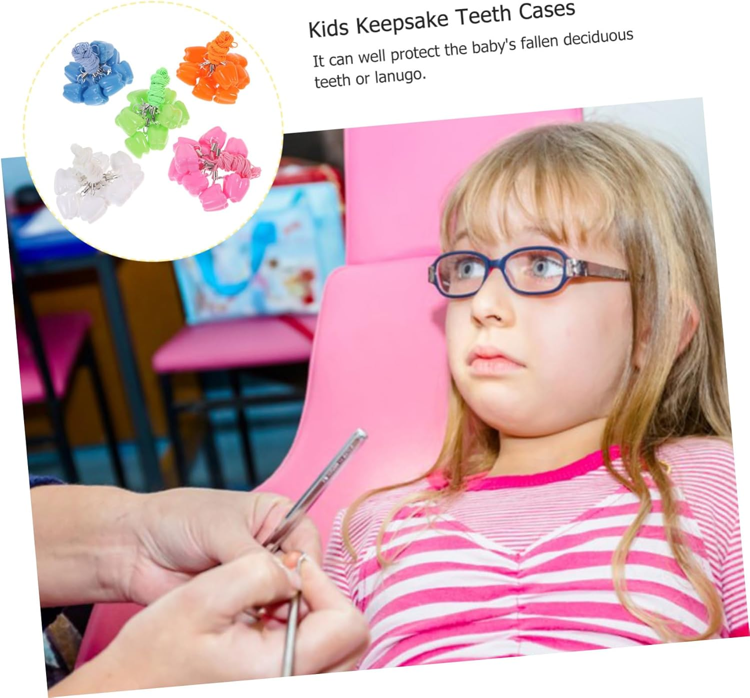 Baby Tooth Keepsake Box and Storage Organizer for Children Small Plastic Tooth Holder Case with 50Pcs Capacity Baby Keepsake Case for Collection and Souvenir Storage Random Color image number 6