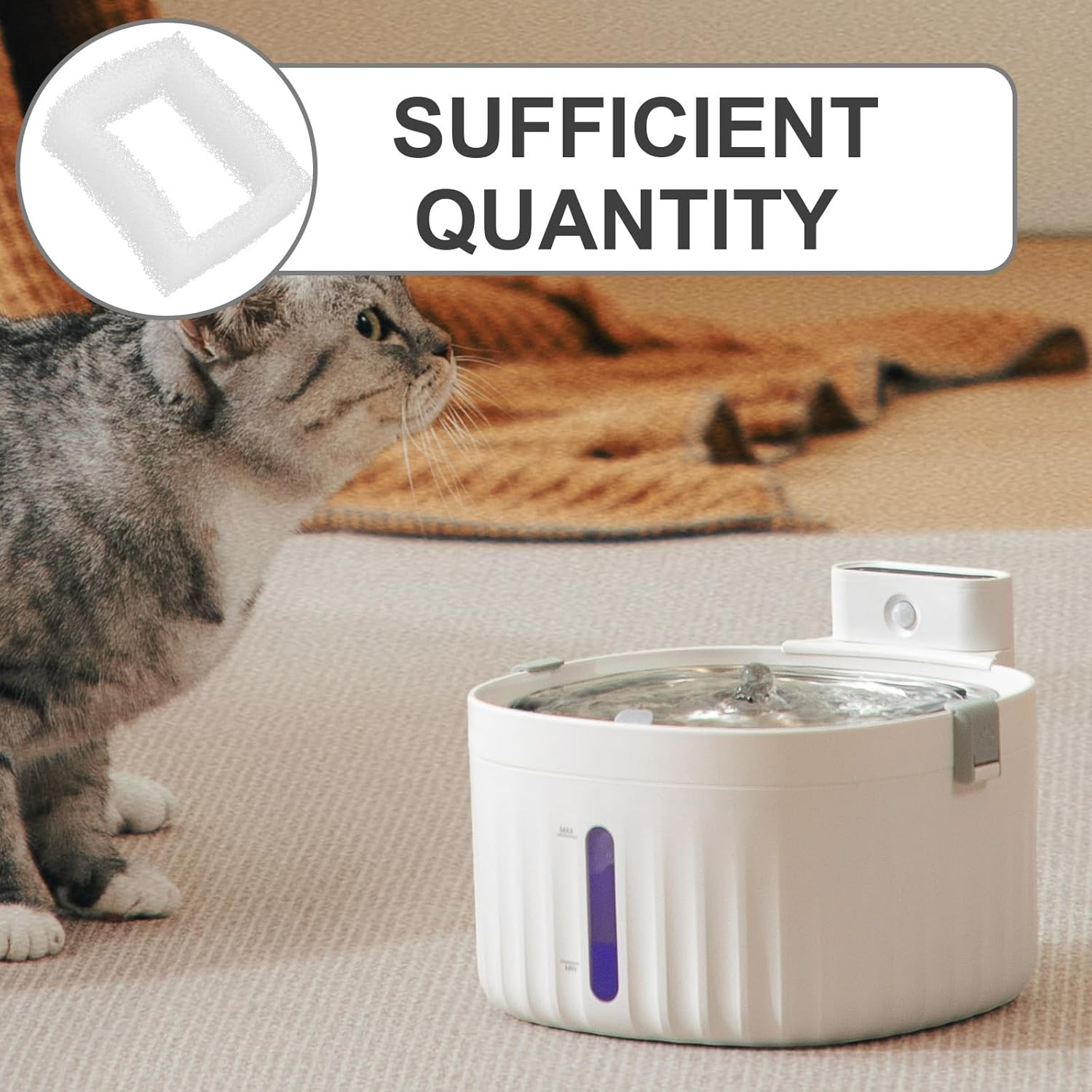 Ipetboom Pack of 12 Accessories for Water Dispenser Cat Water Filter Replacement Foam Filter for Cat Fountain Filter for Cat Drinking Fountain Stainless Steel Cat Pet Sponge Trolley White image number 5