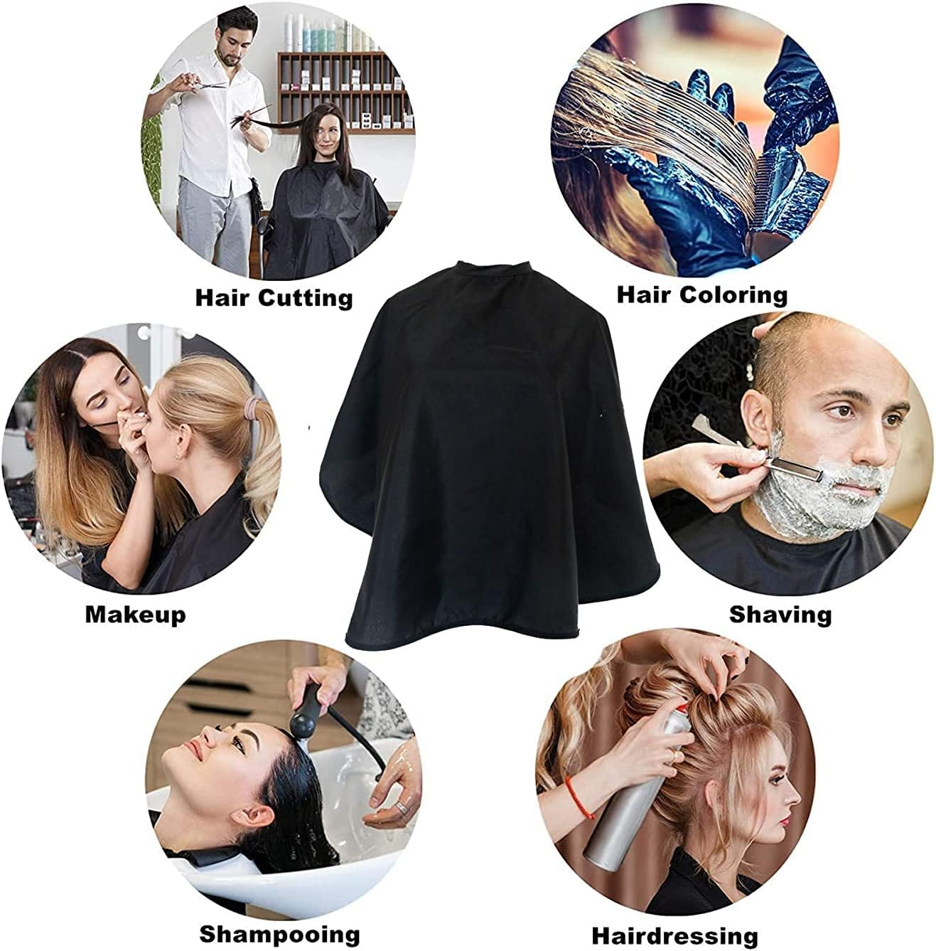 Caps, Foils & Wraps Hair Color Cape Makeup Haircut Salon Hairdresser Shampoo Capes Cutting Barber Cape for Men,Women,Clients image number 3