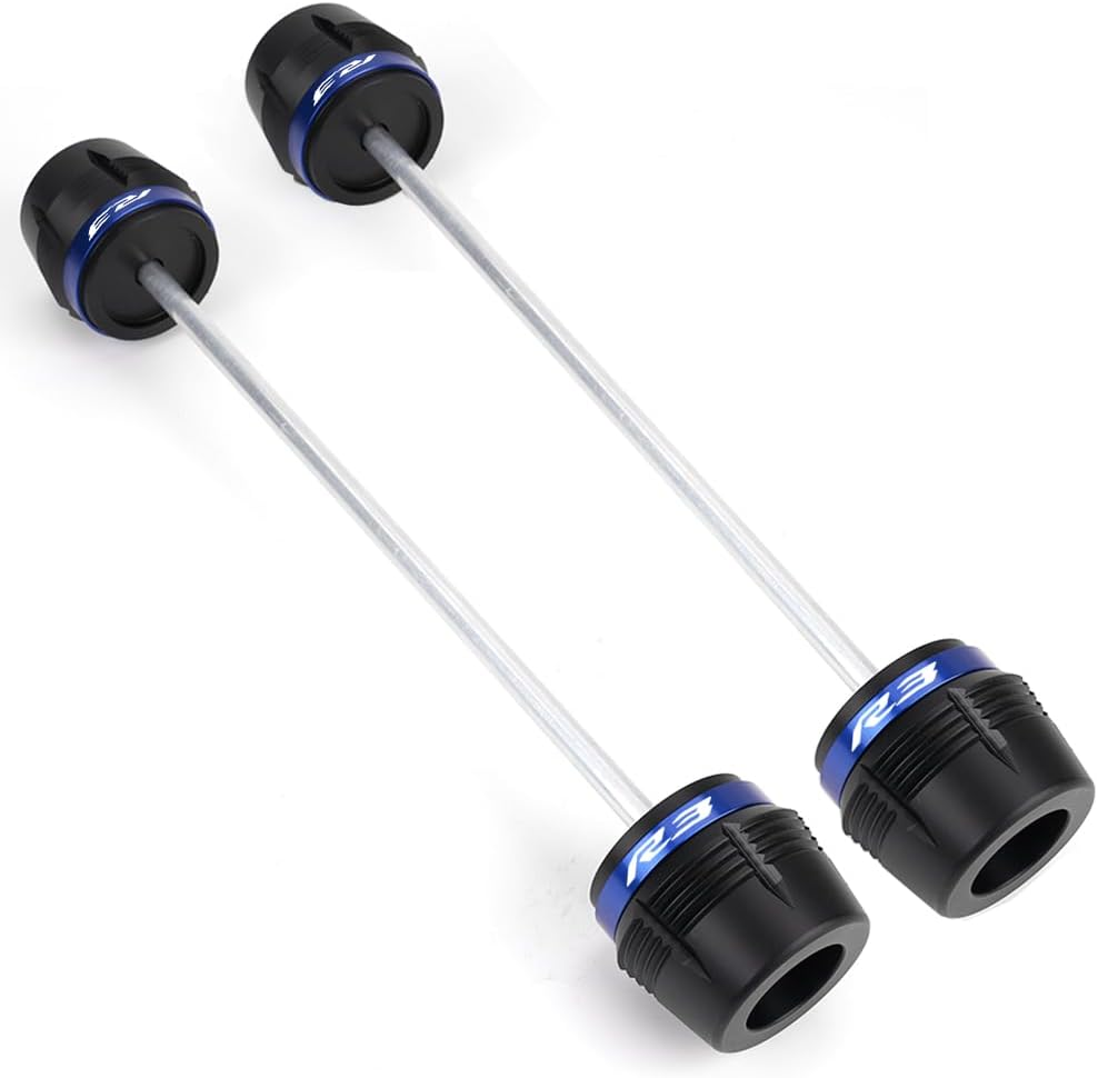 MOWOK Fit for YAMAHA R3 YZF-R3 YZFR3 2015-2024 2025 Motorcycle Accessories Frame Sliders Front Rear Wheel Axle Fork Slider Crash Protector Protection (Blue)
