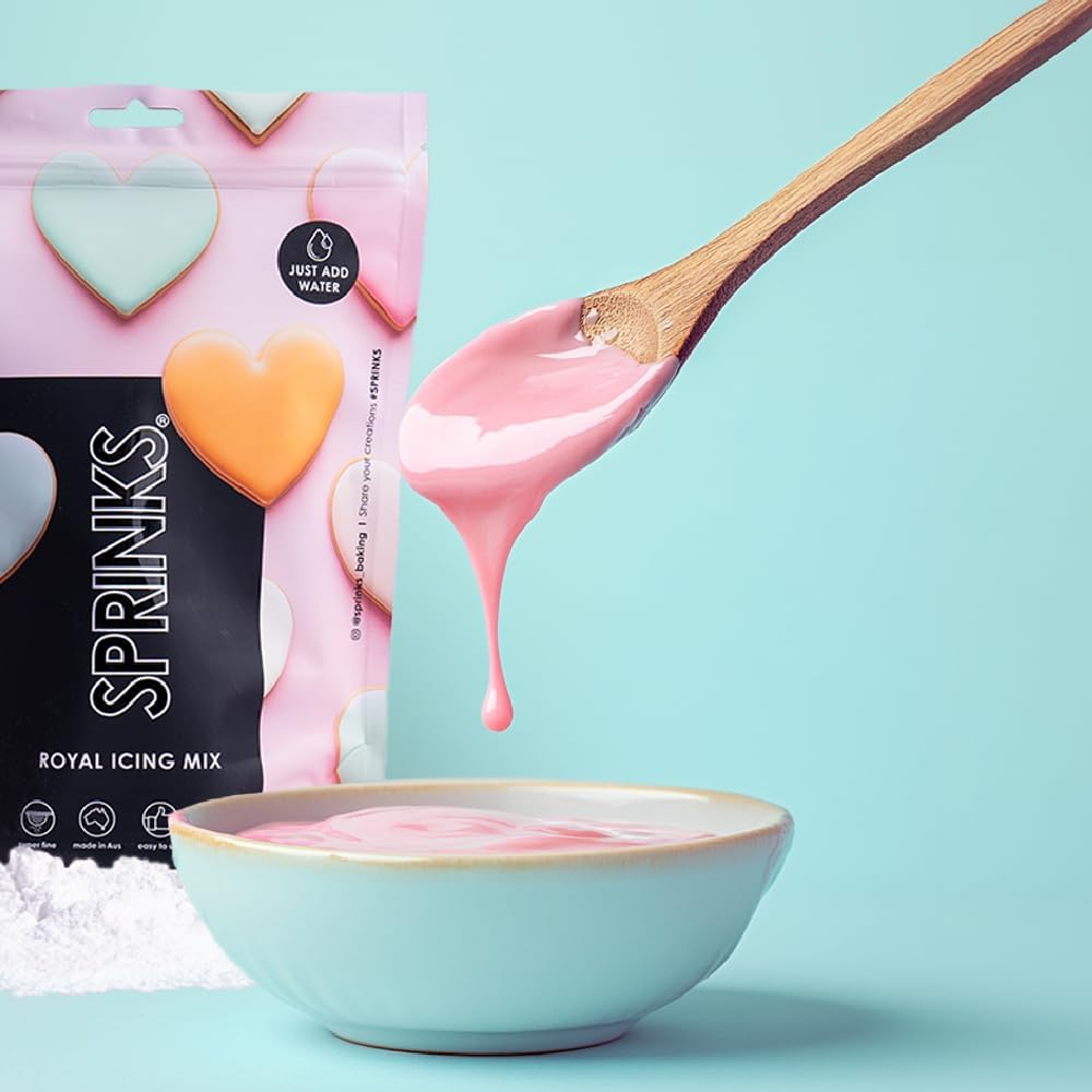 Sprinks Royal Icing Cake Mix 500G | Baking Gingerbread Decorations | Professional Royal Icing Mix | White Royal Icing for Piping Flooding and Gingerbread Houses | Long-Lasting Glossy Finish | Easy to Use image number 3