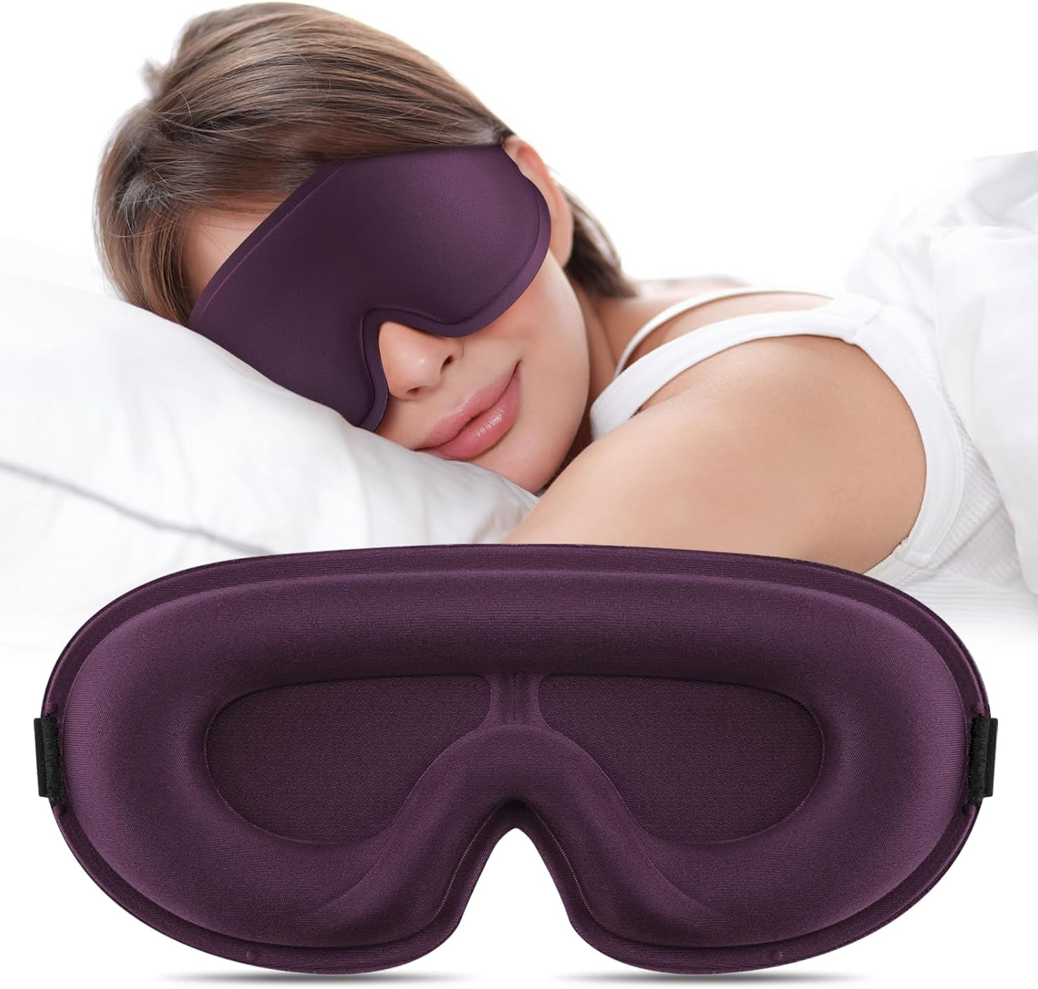 Leonids 3D Sleep Mask for Women and Men, No Eye Pressure Blackout Eye Mask for Sleeping, Travel (Black)