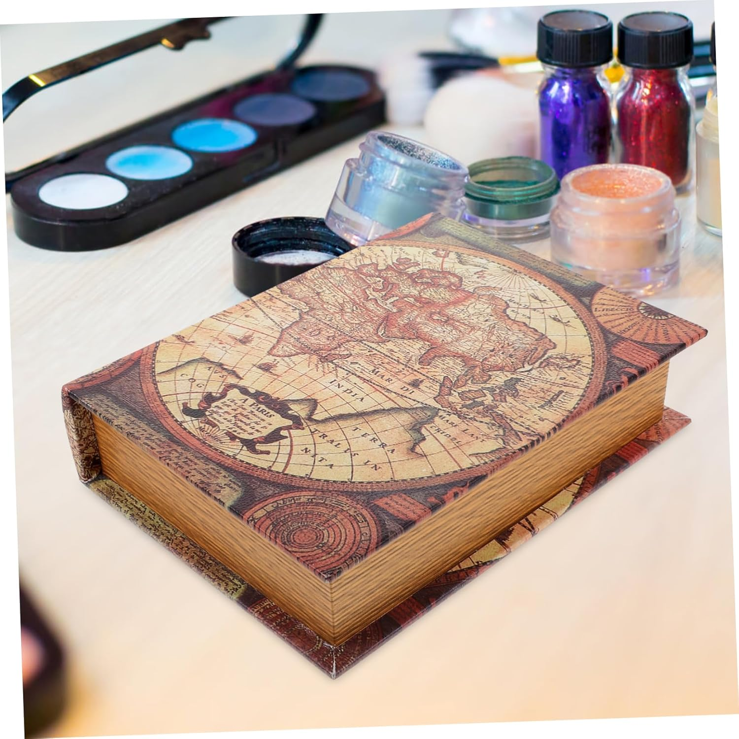 Iplusmile Vintage Faux Book Box Rectangular Trinket Storage Organizer Medium Size Decorative False Book Storage Box for Home Shelf Display image number 4