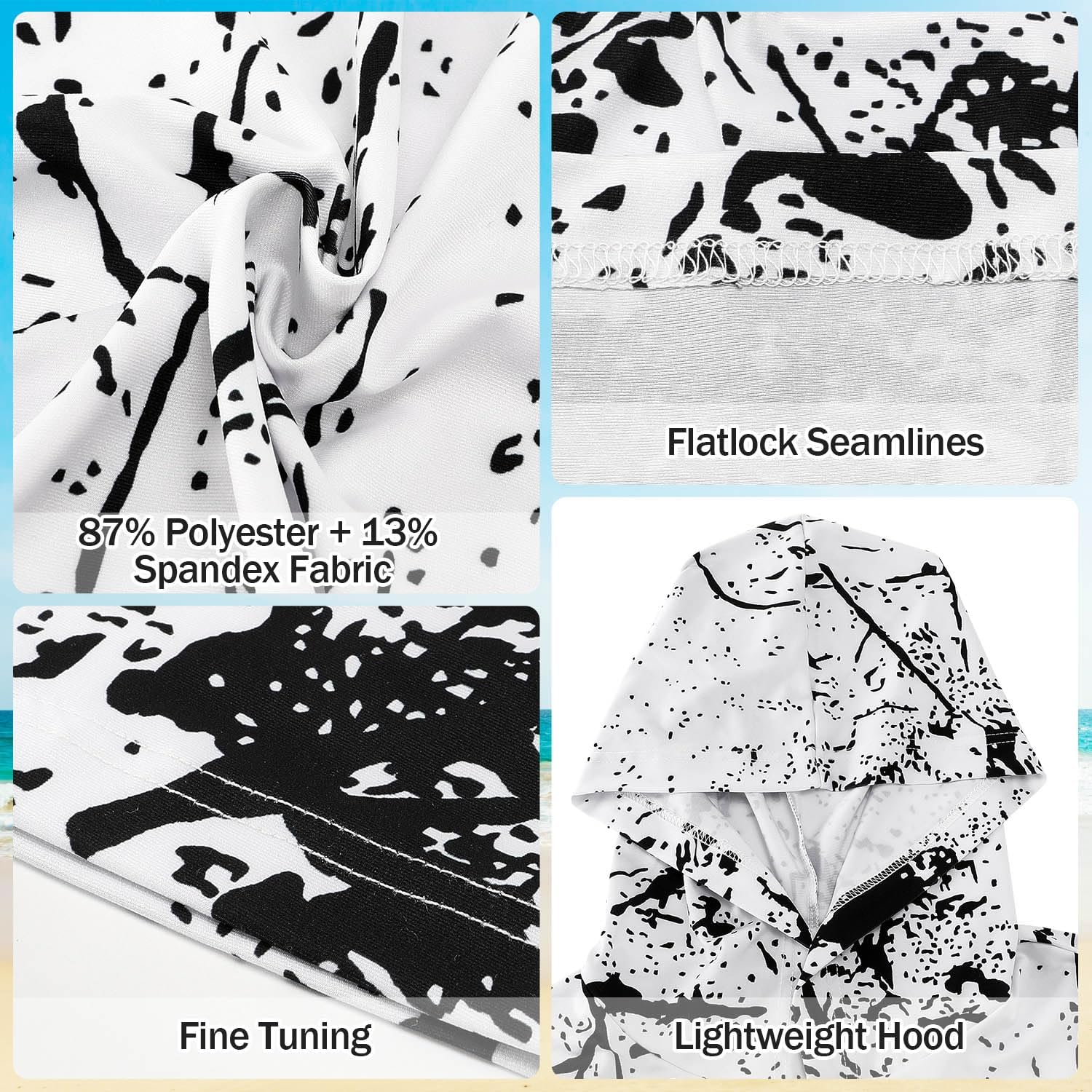 WOTOW Men'S Sun Protection Hoodie Shirt, UPF 50+ Soft Long Sleeve Fishing Shirts, UV Protection Quick Dry Lightweight Rash Guards for Hiking Running Camping Fishing image number 4