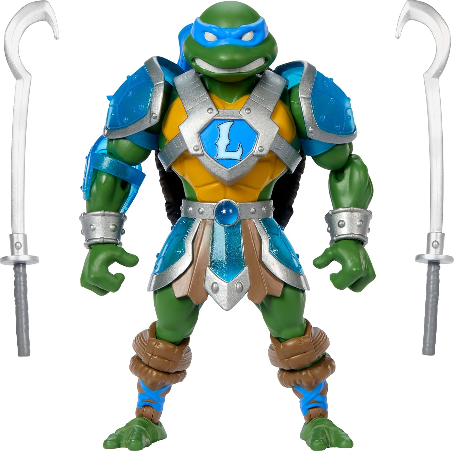 Masters of the Universe Origins Turtles of Grayskull Leonardo Reptile Wars Posable Action Figure, Teenage Mutant Ninja & Motu Crossover Hero Leo Toy image number 4