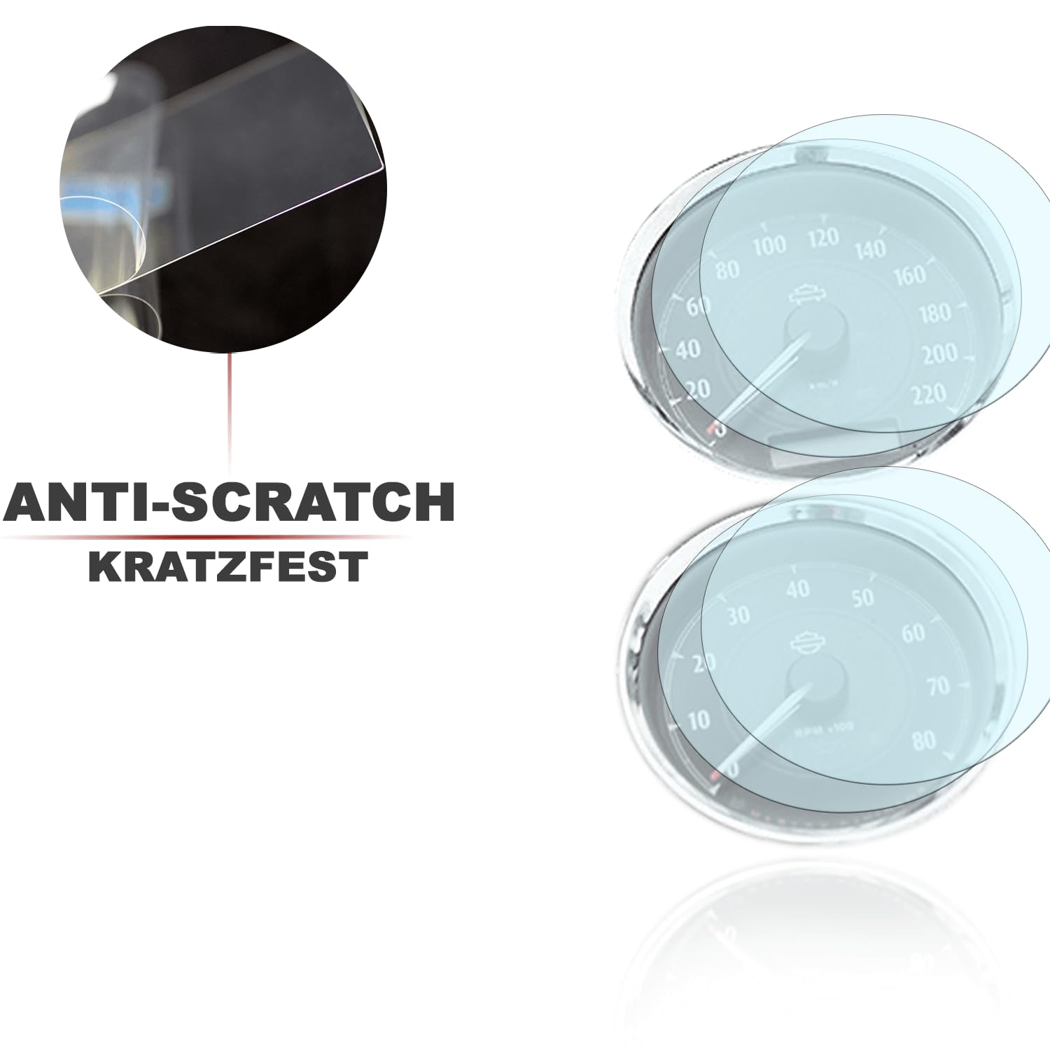 Speedometer Screen Protector Suitable for Harley Davidson Lowrider S 2X Anti-Glare - 1 X Ultra Clear / 1 X Anti-Glare. image number 4