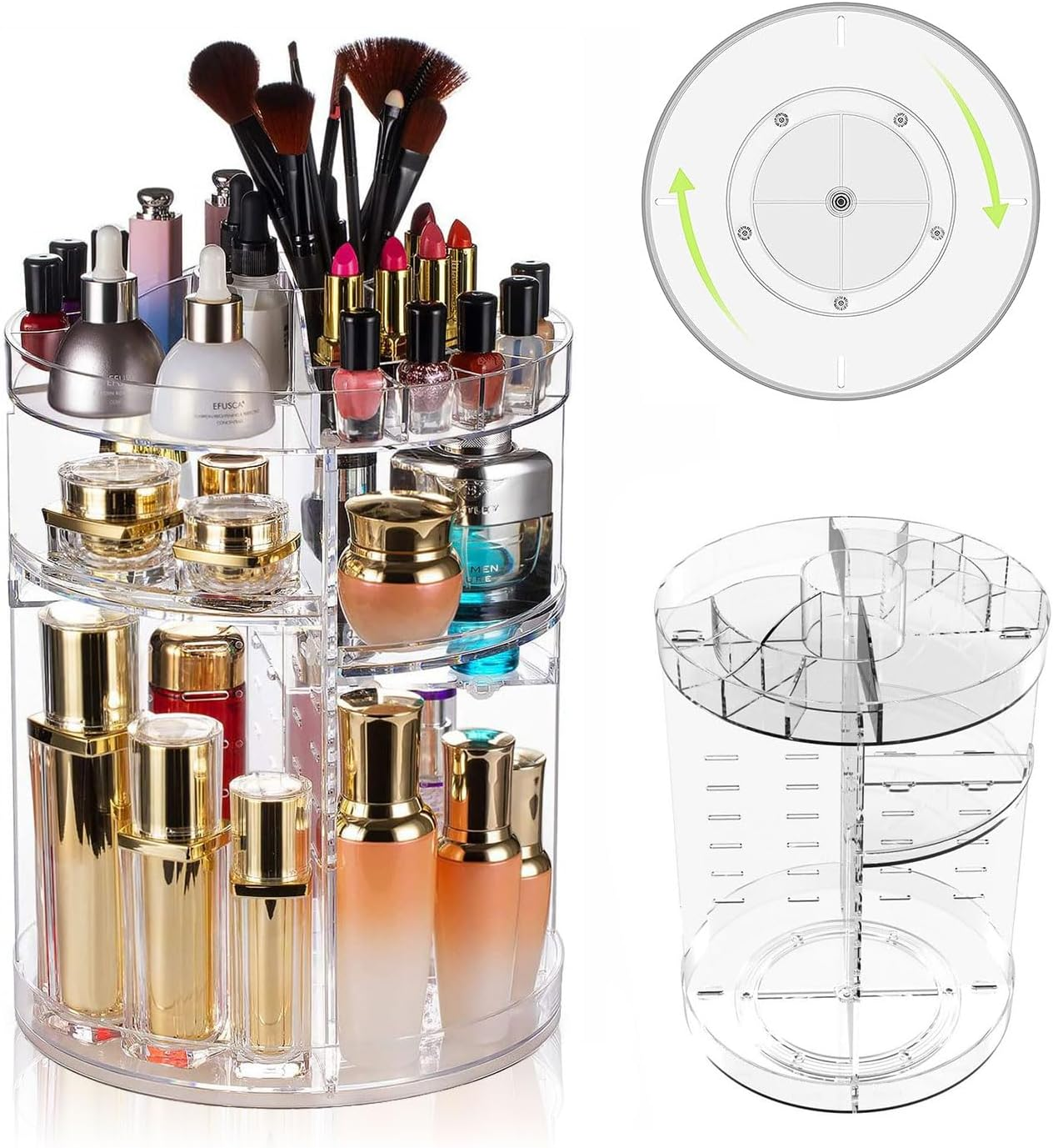Makeup Organizer, Rotating Makeup Organizer, 360 Degree Rotating Adjustable Cosmetic Storage Display Case, 7 Layers Large Capacity for Skincare, Perfume, Cosmetic, Beauty, Make up and Essential Oil image number 4