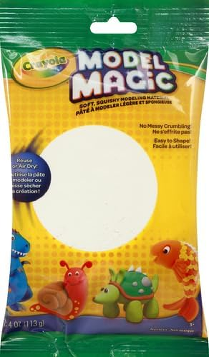 Crayola 113Gm Model Magic, White, Modelling Compound, Lightweight and Spongy Compound That Sticks to Itself and Not Your Hands, No Messy Crumbling, Easy to Shape and Mold image number 5