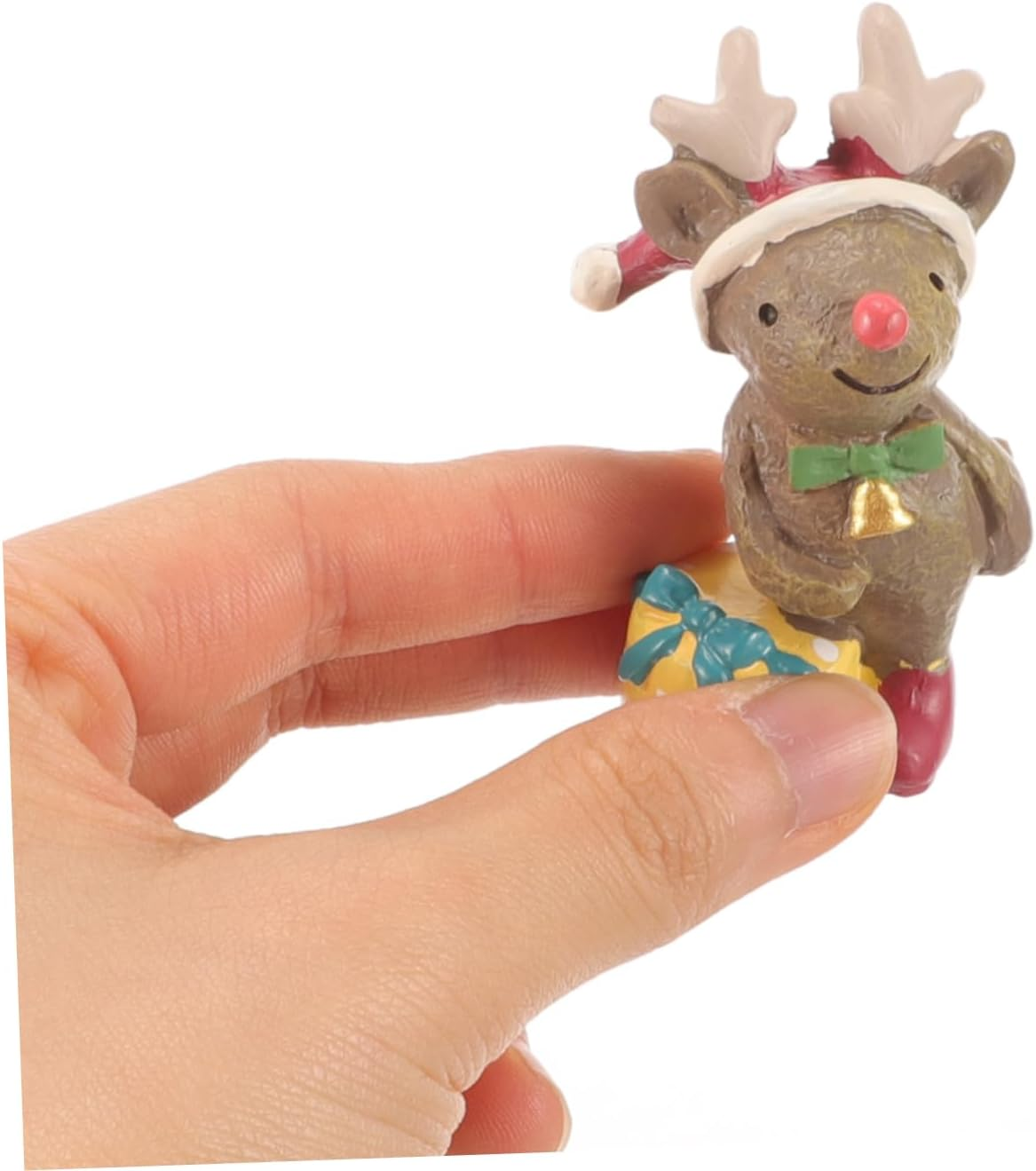 2Pcs Elk Castle Christmas Ornaments Adorable Desktop Decorations for Xmas Party Home Garden image number 5