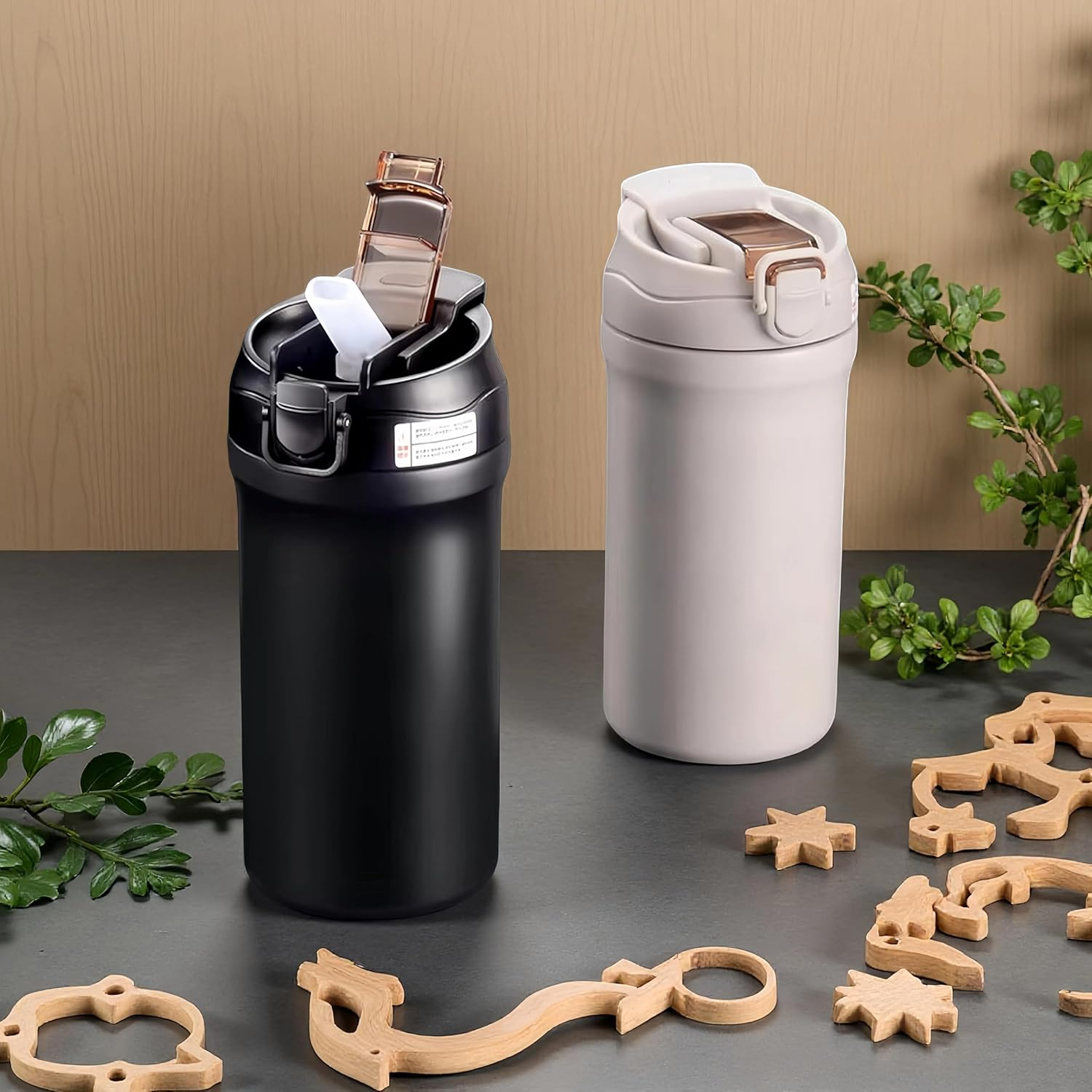 Nordquest Insulated Water Bottle with Straw, 20Oz Hot Water Bottle & Coffee Tumbler Travel Mug, Multi Purpose Metal Water Bottle for Coffee and Water image number 5