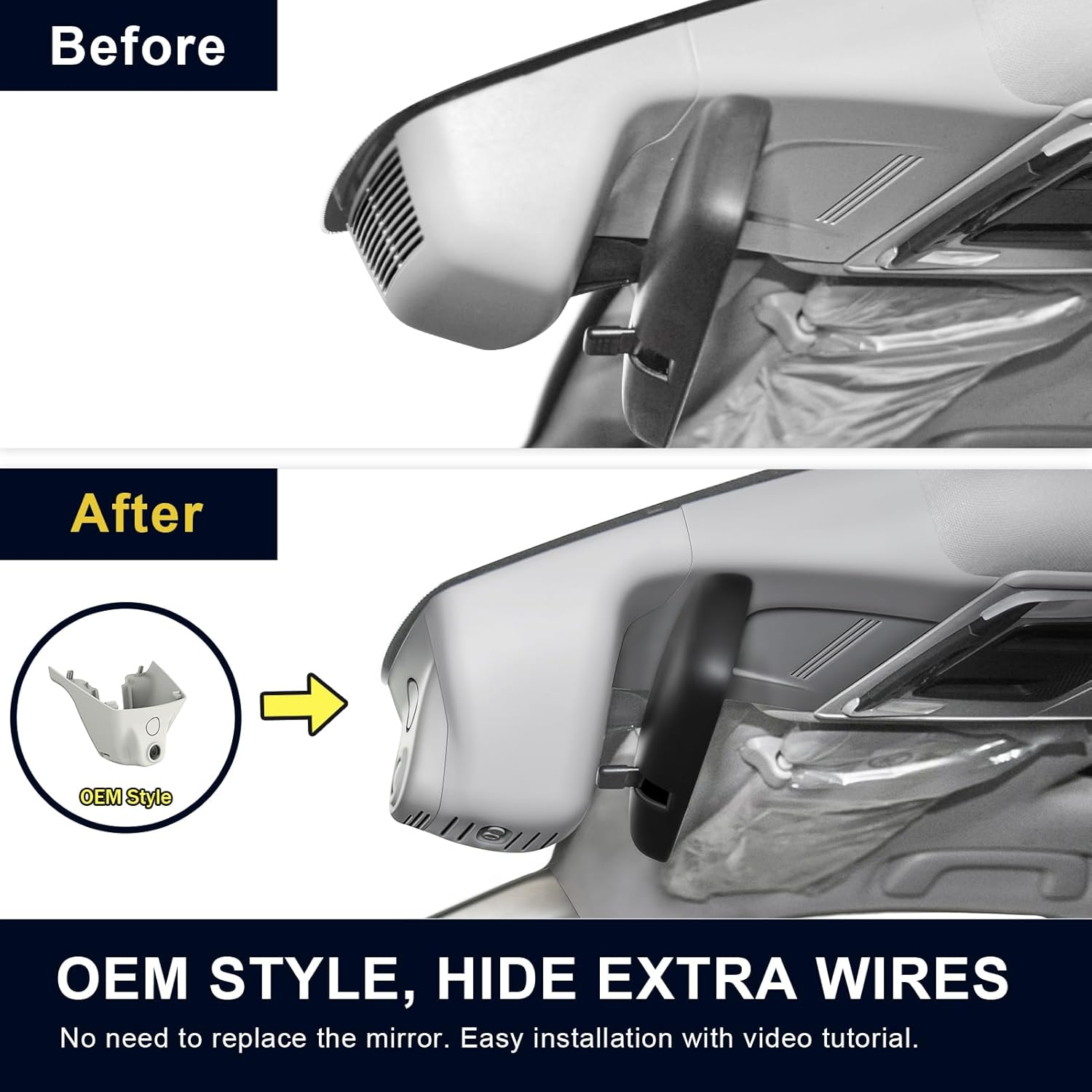 Mangoal Front 4K & Rear 1080P Dash Cam Custom Fit for Honda CRV Gen6 & CR-V Hybrid 2023 2024 2025(Grey), Integrated OEM Look, UHD 2160P Video, Wifi & App, GPS, 128GB Card image number 5