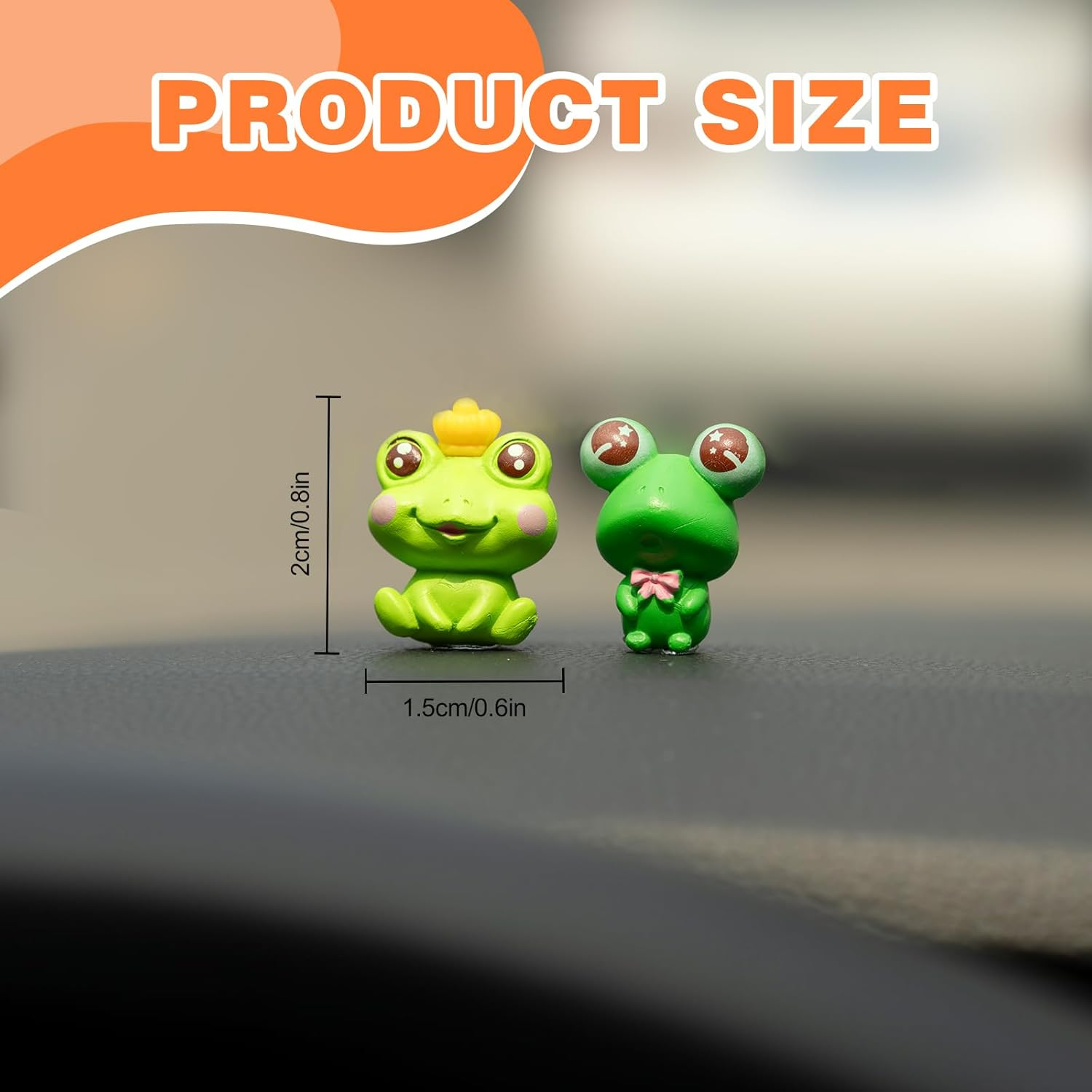 Cute Frog Car Dashboard Decor, 6PCS Fun Frog Car Dash Decorations Car Rear View Mirror Ornament Interior Accessories for Home Office - Lotus Leaf Frog image number 3