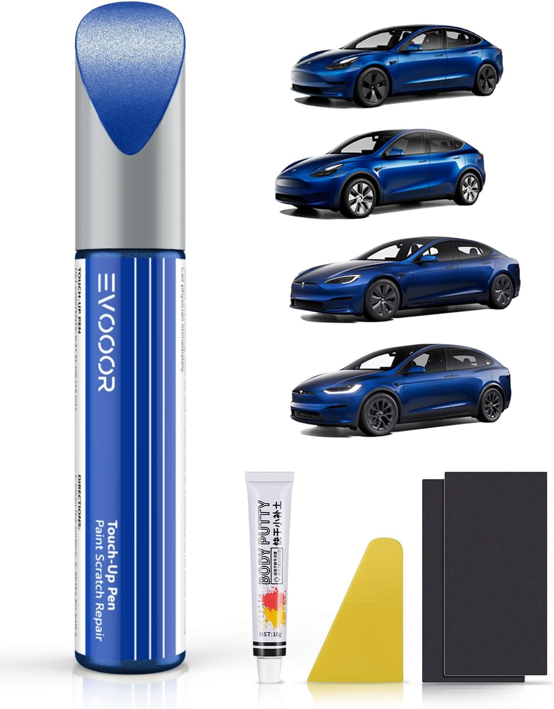 Quicksilver(Pn00) Touch up Paint for Tesla Curb Rash Repair Kit - DIY Kit with Color-Matched Touch up Paint for Model 3/Y/S/X