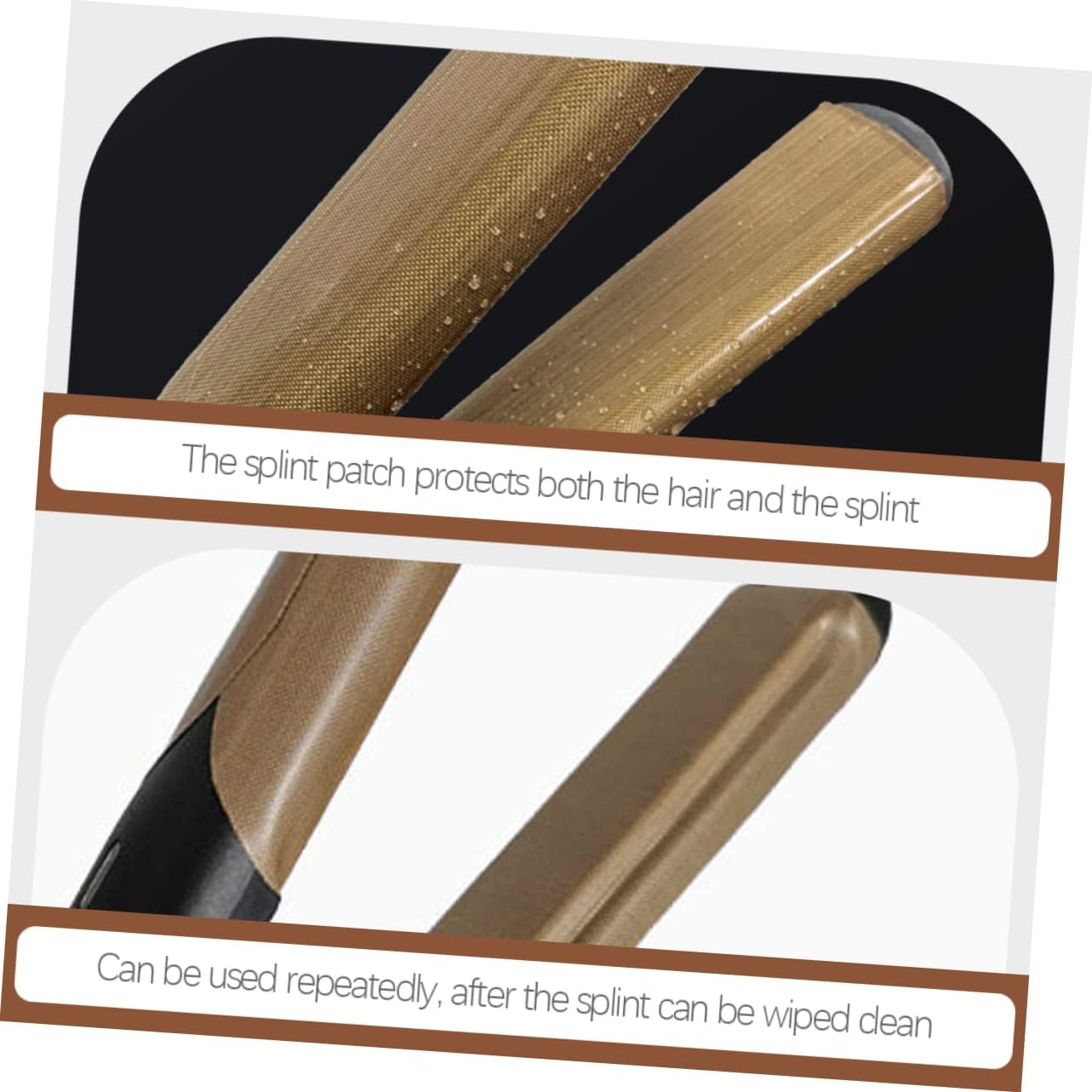 Healeved 10Pcs Insulated Perm Stick Heat Protection Straightener Sticker Fabric Decal for Hair Tools Curling Iron Sticker Heat Resistant Use during Flat Ironing and Curling image number 1