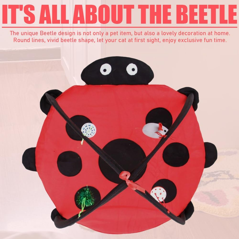 Cats Hammock, Foldable Cat Bed Mat, 45 * 45 * 34Cm, Washable, Cat Activity Center, Helps Cats Get Exercise Stay Active, Red and Black image number 1