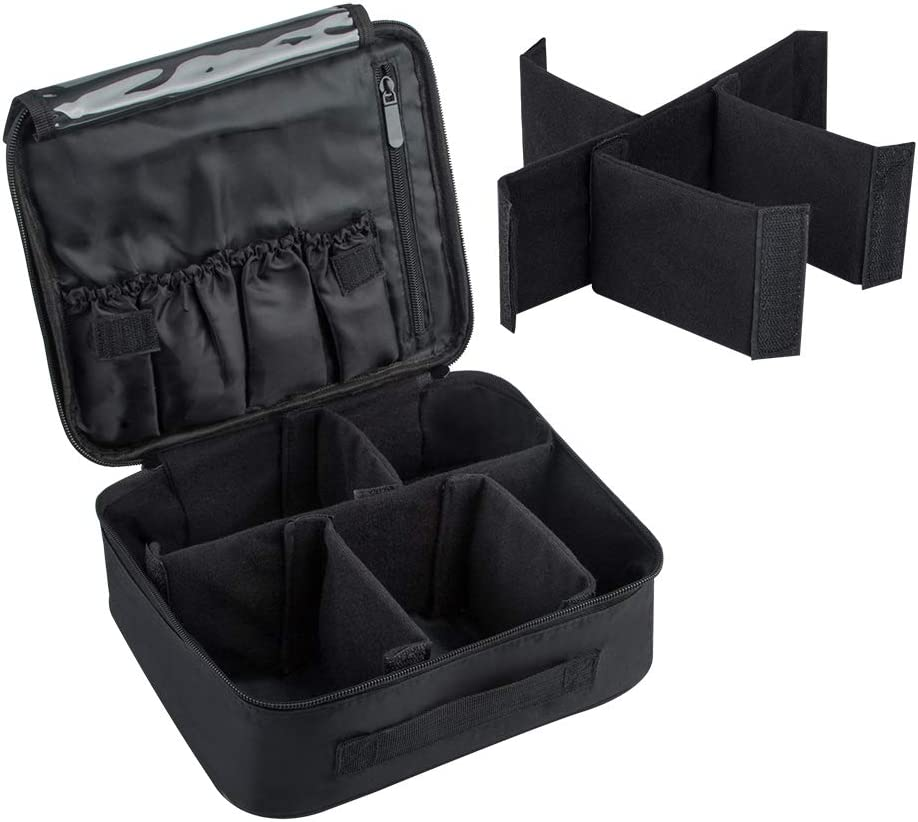 Travel Makeup Case, Sourceton Professional Cosmetic Makeup Bag Organizer Makeup Boxes with Spaced Cosmetic Bag