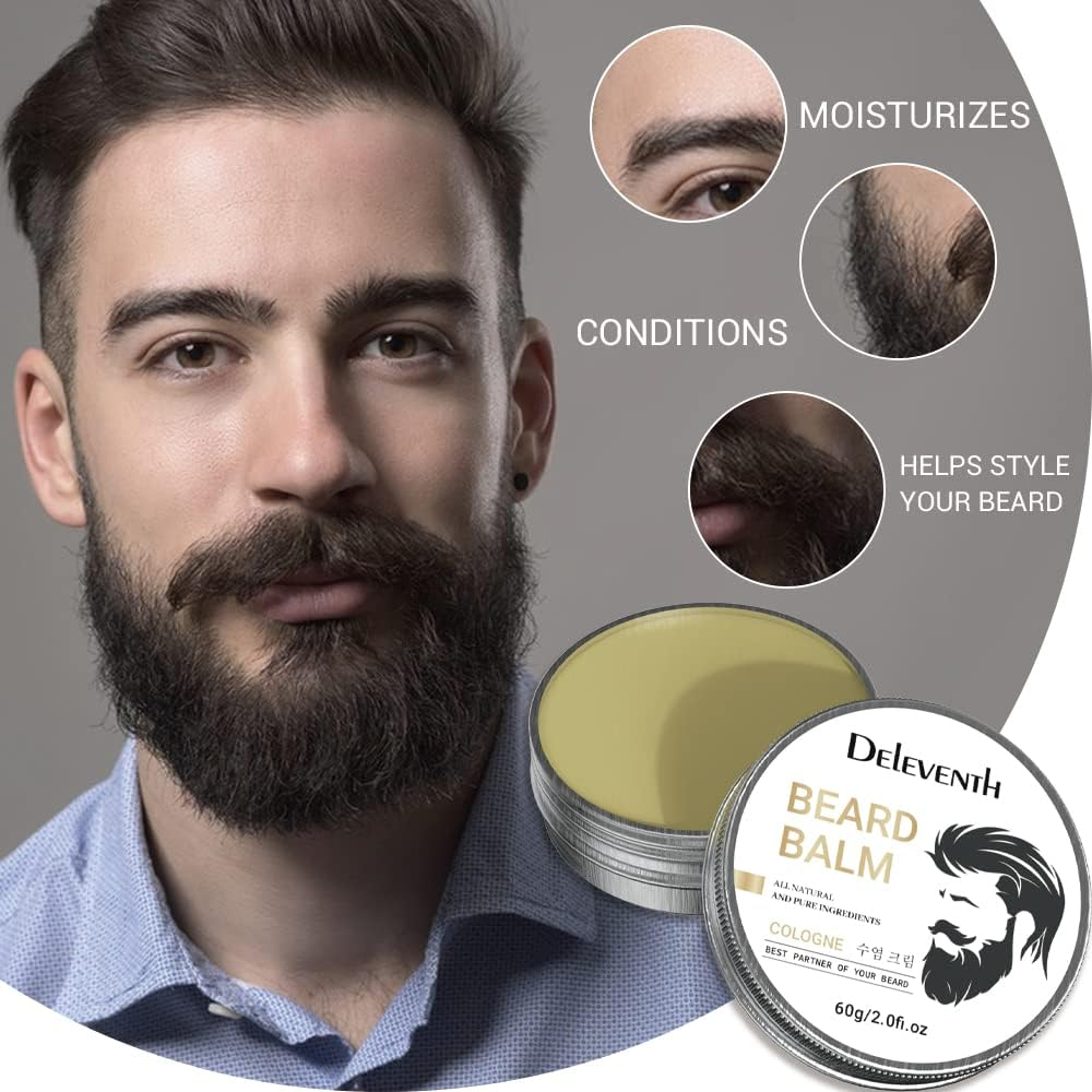 Deleventh Korean Brand Beard Balm 60G / Vitamin E with Natural Oils and Waxes, Soften, Strengthen and Protect for Healthy, Nourishing Beard, Hydrate, Soften & Protect Your Facial Hair (Cologne) image number 6