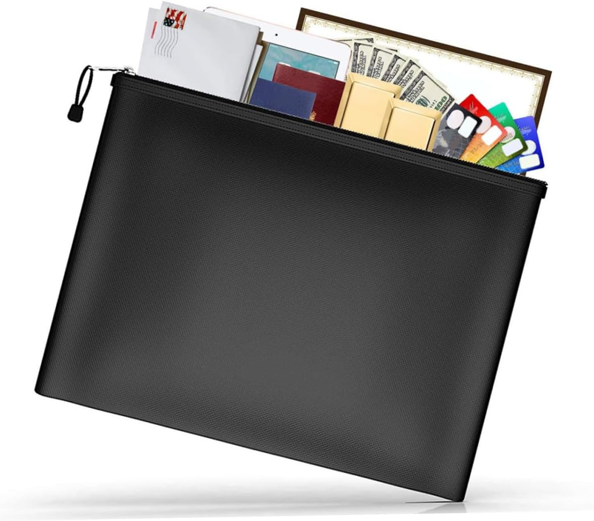 WRITWAA Fireproof Document Organizer Bag and -Resistant Document Pouch for Office and Home Use Medium Money Holder Safe Storage for Contracts Valuables and Important image number 5
