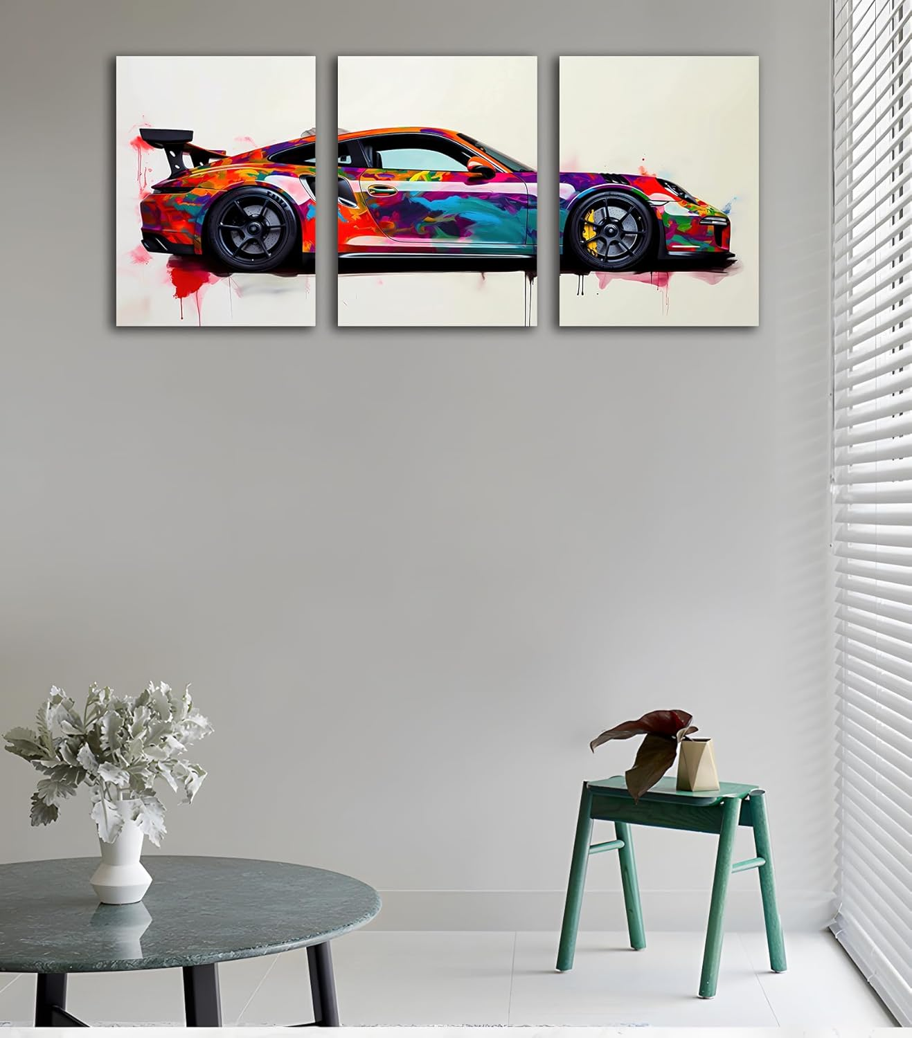 Repaly Set of 3 Car Poster Modern Canvas for Wall Art Classic Supercar History Prints 911 Sports Vintage Car Posters for Man Cave Boys Room Aesthetics Wall Decor (No Frame (12X18 Inches))
