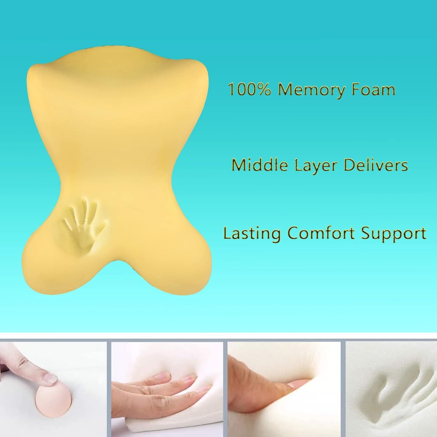 Newsty Car Neck Pillow for Driving Seat Memory Foam Car Headrest Pillow with Adjustable Strap Removable Cover Ergonomic Design Neck Support for Car, Office Chair, Gaming Chair Thoughtful Gift(Black) image number 2