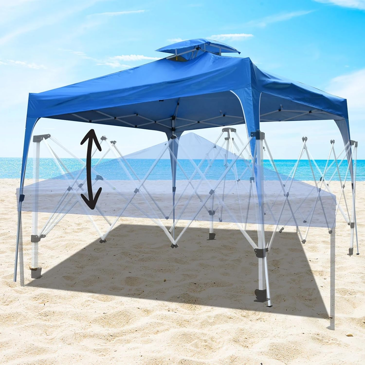 Arcadia Furniture Tent 3M X 3M Outdoor Sturdy Heavy Duty Waterproof UV Block Quick Install with Portable Carry Bag Air Vent, Navy image number 6