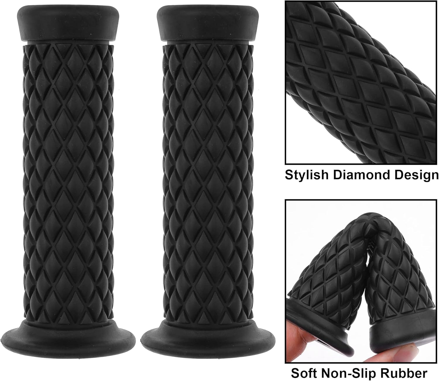 Coxotom Universal Motorcycle Handles Grips - Non Slip Rubber Motorcycle Grips for Harley Honda Yamaha Suzuki Kawasaki Dirt Bike - Brown image number 2