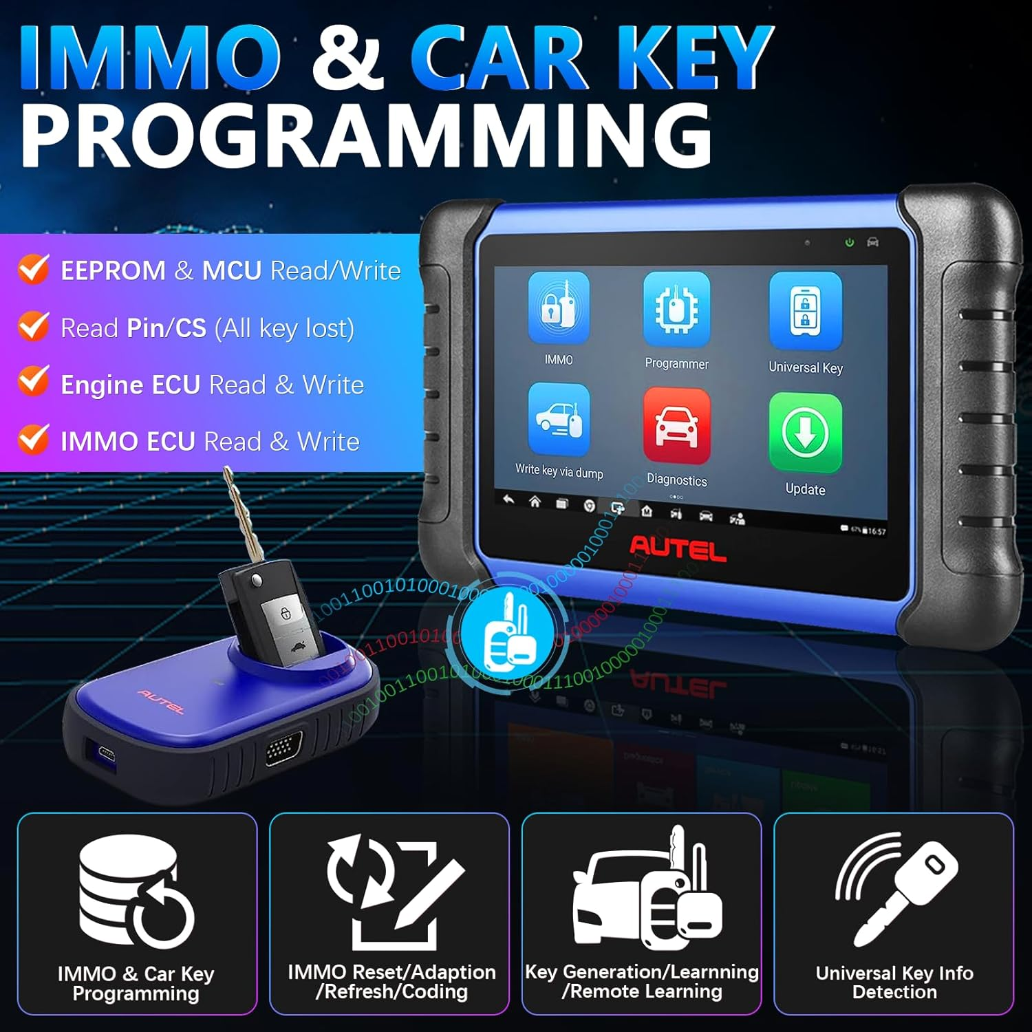 Autel Key Programmer Maxiim IM508S, 2024 Android 11 Version of Autel IM508 IMMO Key Fob Programming Tool, OBDII Diagnostic Tool Same as MK808BT Pro Bi-Directional Scanner with 36+ Services image number 6