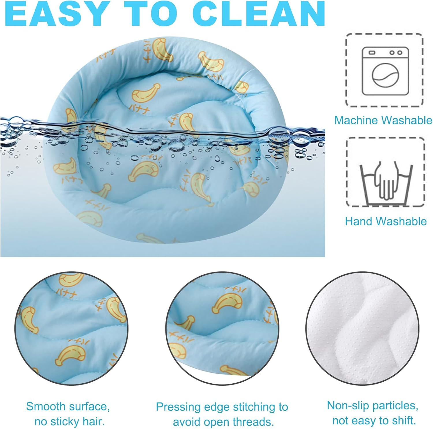 KASESSS Small Pet Cooling Mat, Small Animal Cool Mat, round Cooling Pads, Ice Pet Cool Mat, 20.5Cm Diameter Summer Ice Silk Sleeping Bed Pad for Rabbit Bunny Hamster Guinea Pigs, Lightweight, Blue image number 5