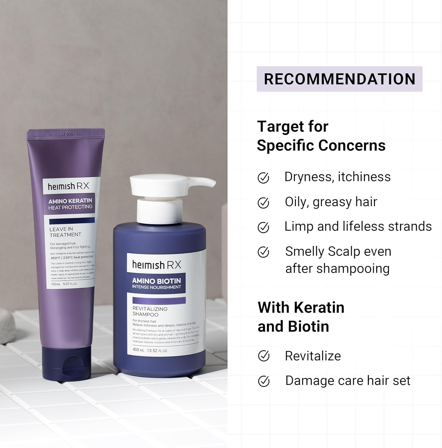 HEIMISH - RX Amino Biotin Revitalizing Shampoo 400Ml image number 3