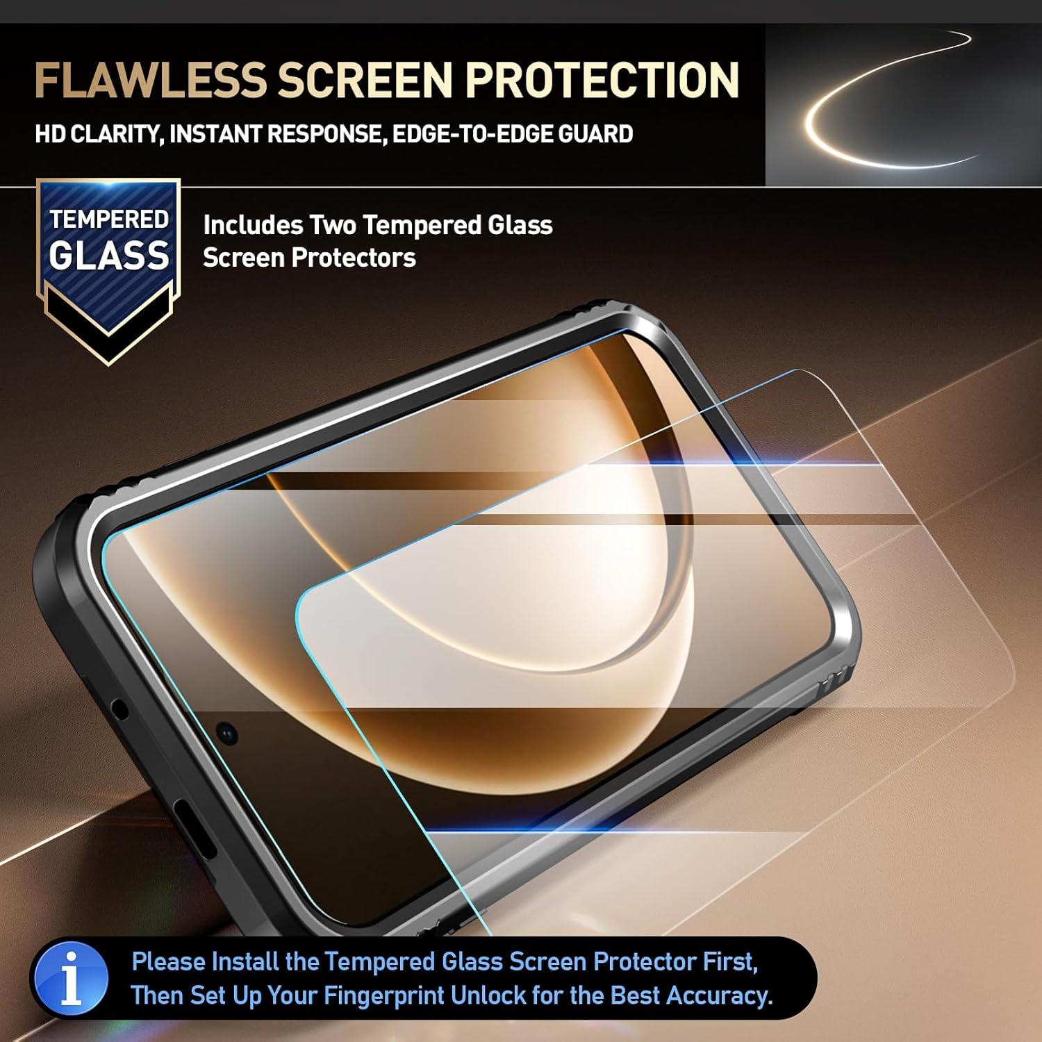 Poetic Revolution Case for Oneplus 15 5G, | Slide Camera Cover | 2 Tempered Glass Screen Protector | 20FT Mil-Grade Drop Tested | Full-Body Rugged Dual-Layer Shockproof Case with Kickstand, Black - Light Blue image number 3