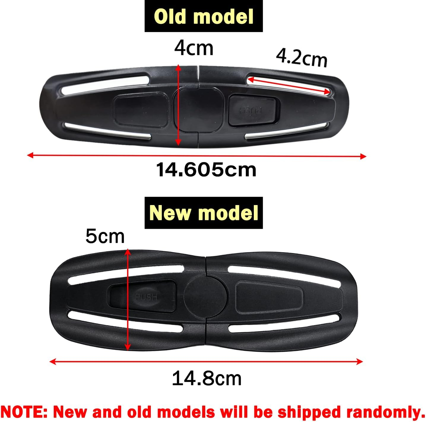 2 Pcs Seat Chest Harness Clip Seat Buckle Lock Stroller Chest Clip Universal Replacement for Baby and Kids Trend,Adjustable Guard (Black) image number 3