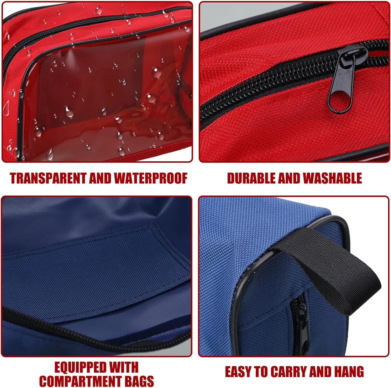 Sosation 5 Colors First Aid Kit Bag Empty Medical Kit Accessory Pouches Zippered Portable Travel Medicine Bag with Transparent Window for Home Outdoor Car Supplies, 8.7 X 3 X 5.1 Inch (5 Pcs) image number 3