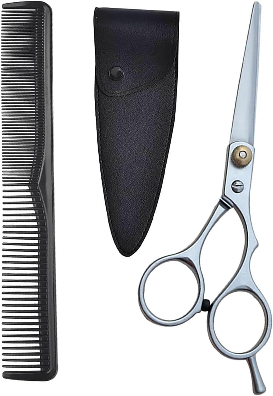 KEMUZ Hairdressing Scissors - Professional Hair Cutting Scissors - Premium Scissors Hair Cutting with Comb and Leather Case - Hair Scissors, for Men, Women, Adults, Beard Scissors, Hair Scissors