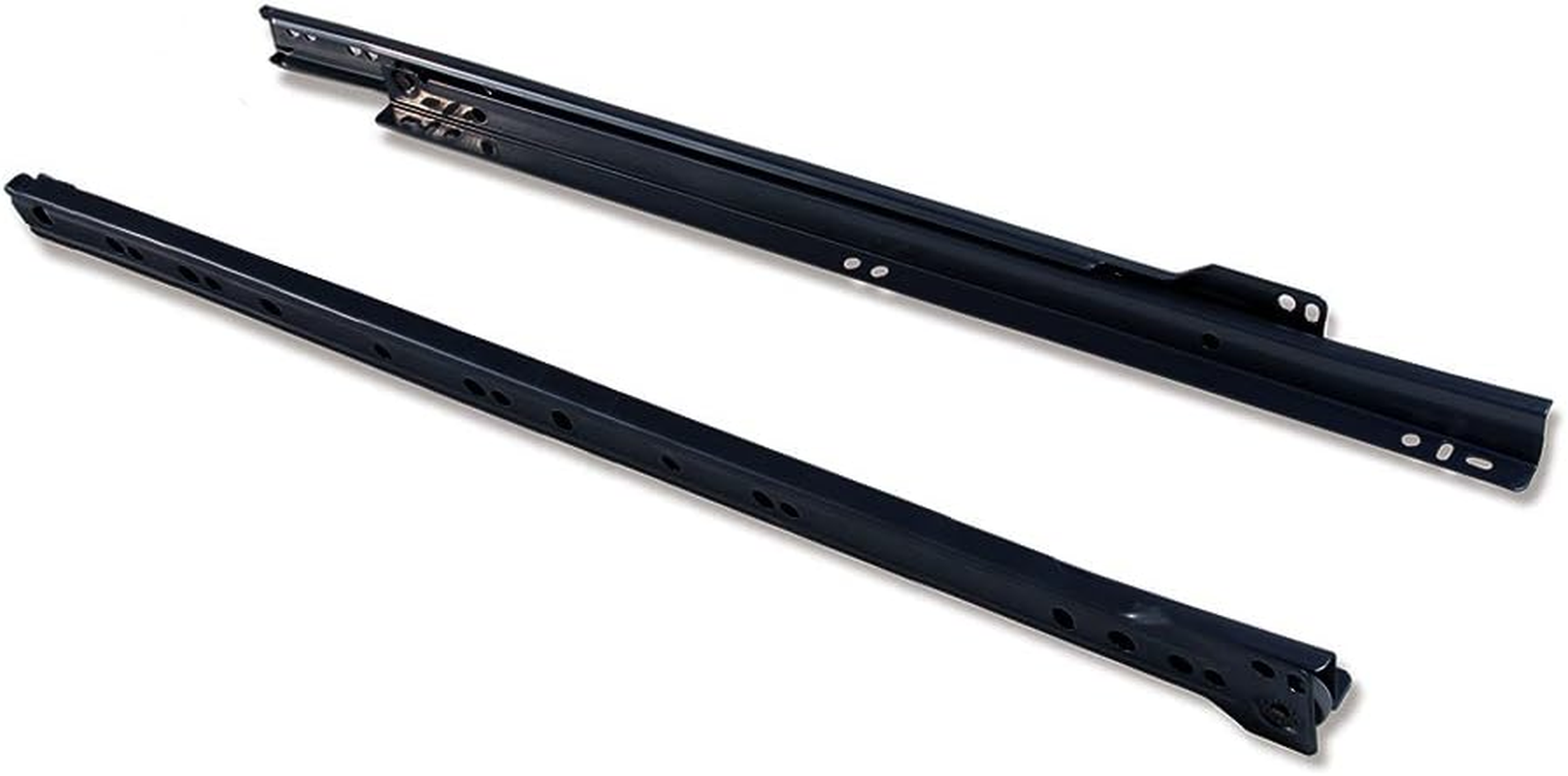 Emuca - Drawer Runners 450Mm (17,7 Inch) with Partial Extension in Black Colour, Set of 5 Sliders for Drawer image number 1