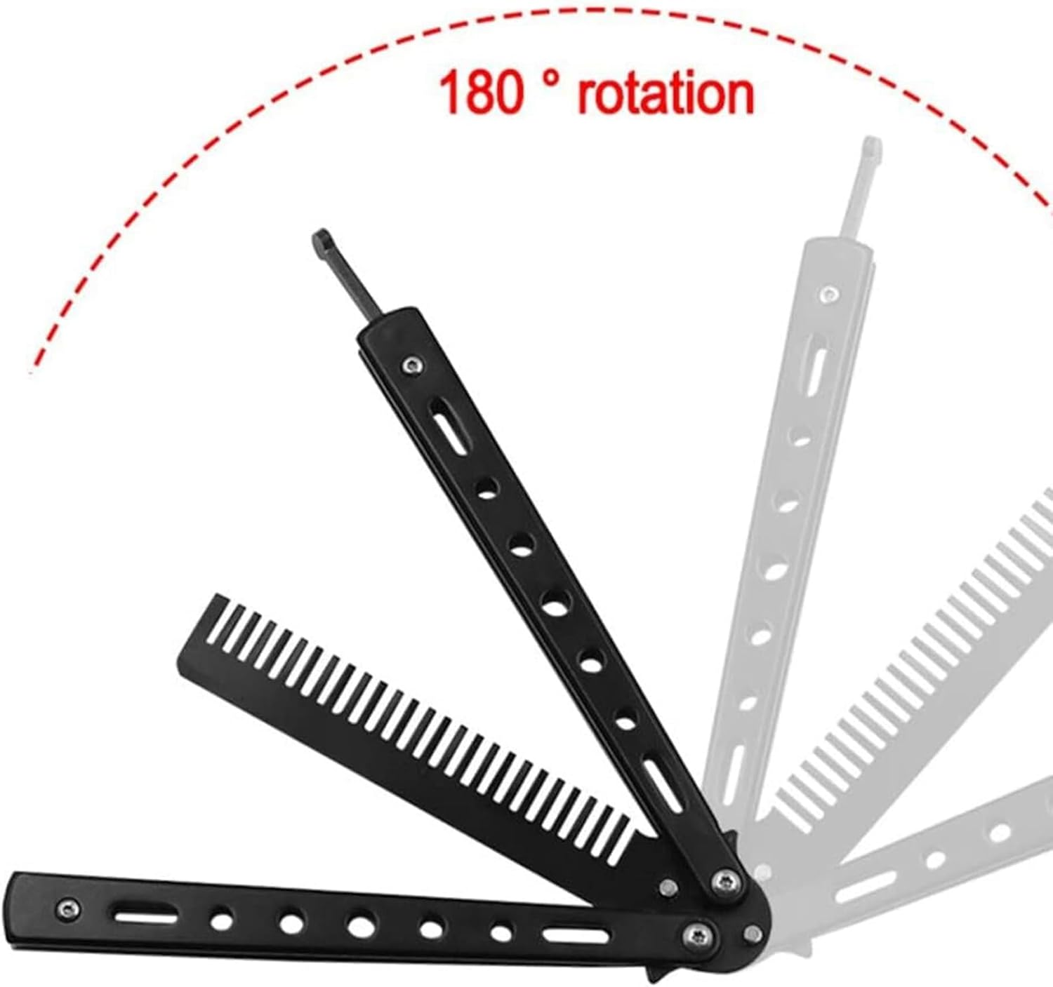 Butterfly Comb, Foldable, Practice Butterfly, Flipping Trick, Stainless Steel, Butterfly Hair Comb for Beginner, Salon Beauty Tool, for Trainer Lover
