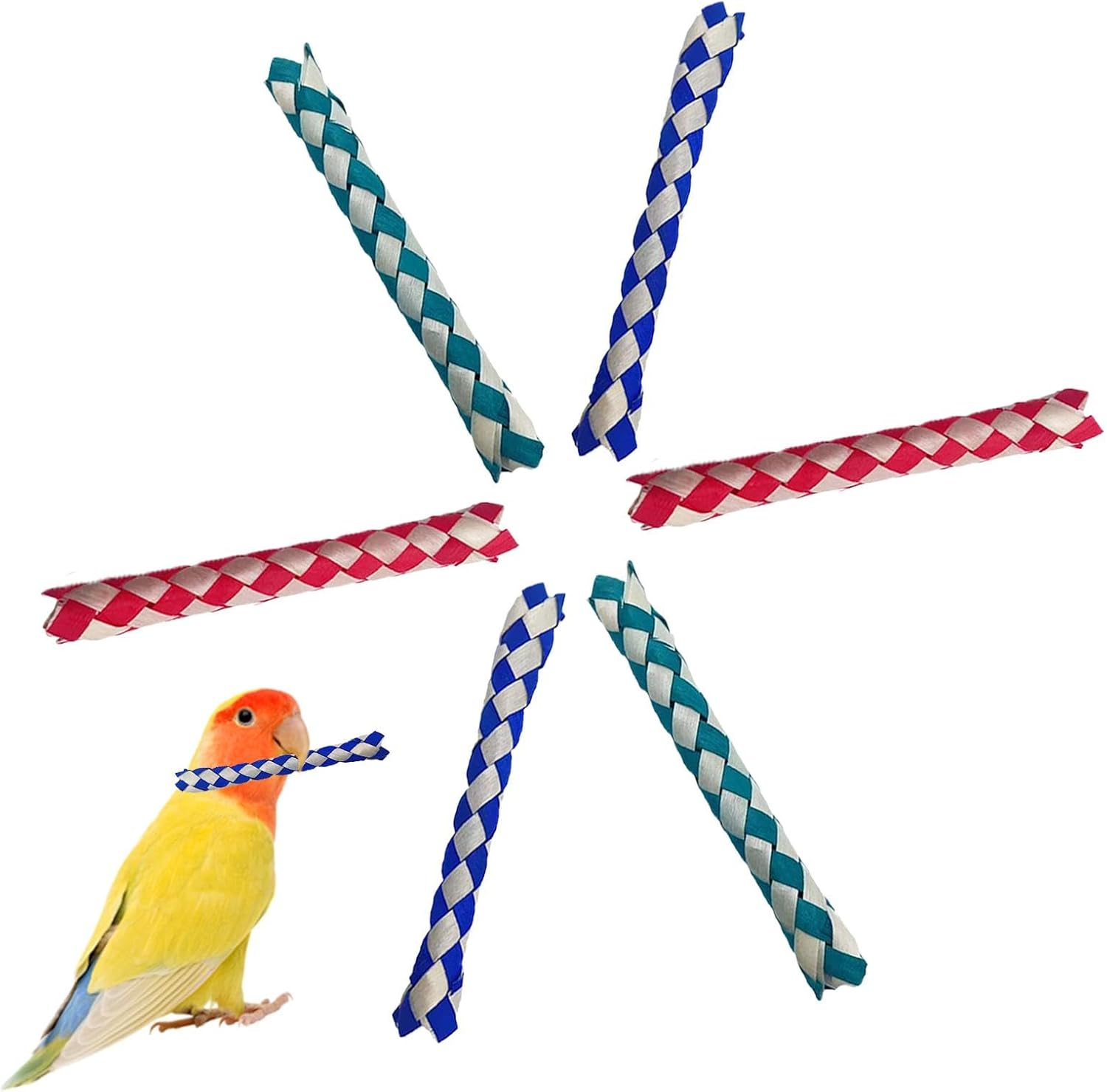 Wjnflqn Chinese Finger Traps for Kids,Birds Foraging Toy | Bird Finger Traps Chewing Toy Colorful for Small Medium Parrots Parakeets Cockatiel image number 1