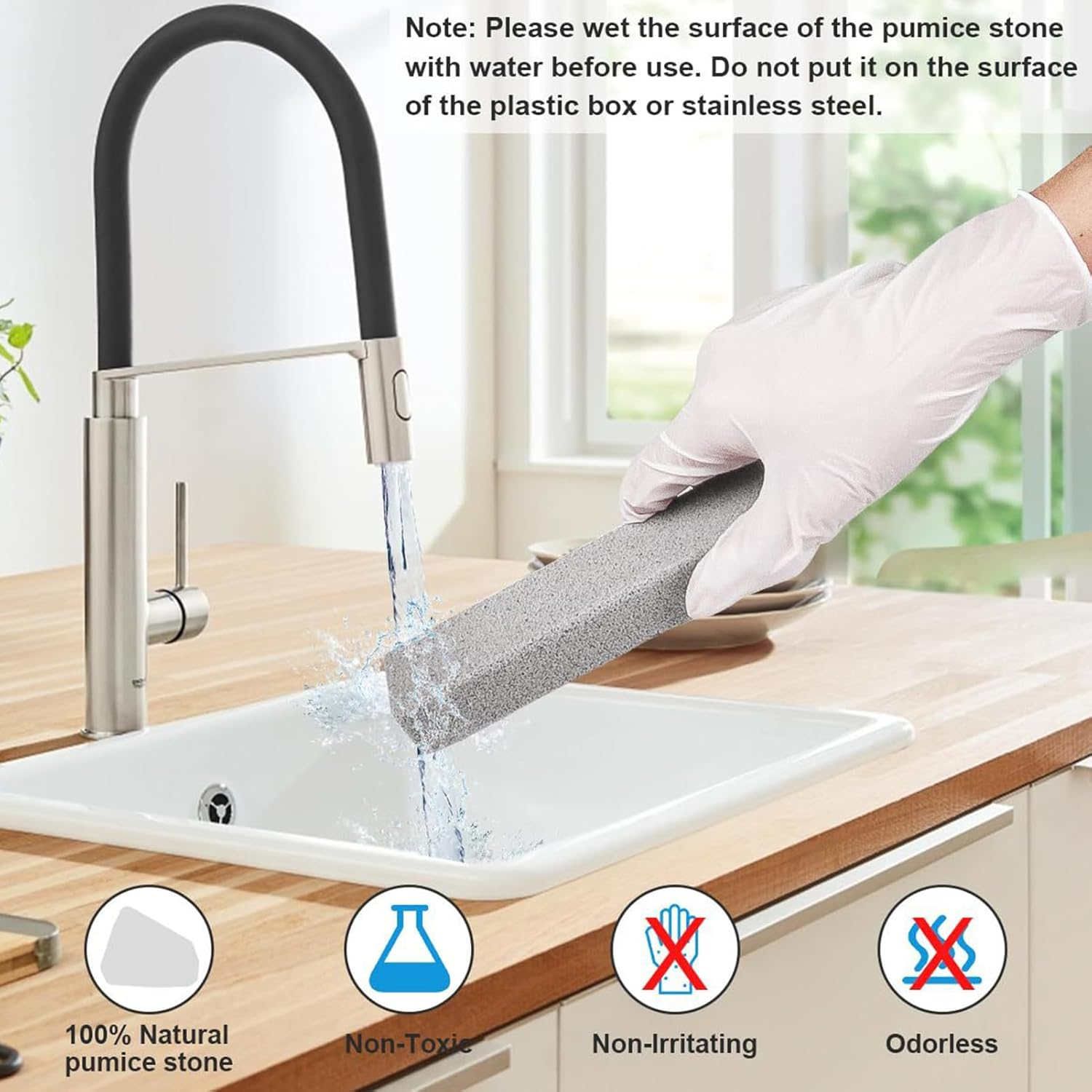 Pumice Stone, Toilet Cleaner, Stain Eraser, Non-Scratch Outer, Multi-Purpose Use, Ideal for Bathroom Kitchen and Pool, 5.91X1.38X0.91 Inches, Gray Color, 10 Pieces