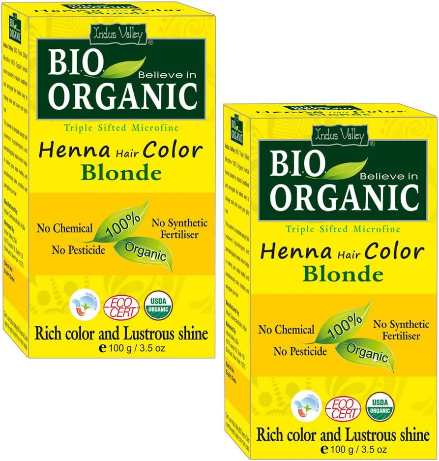 Indus Valley Bio Organic 100% Pure & Natural Henna Hair Color (Blonde) (Set of 2) image number 5