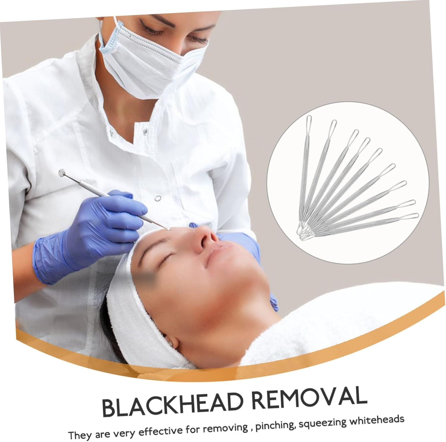 SOLUSTRE Blackhead Remover Pimple Squeeze Ring 7Pcs Stainless Steel Double-Headed Tool for Efficient Blackhead Extraction and Pimple Care with Portable Case image number 4