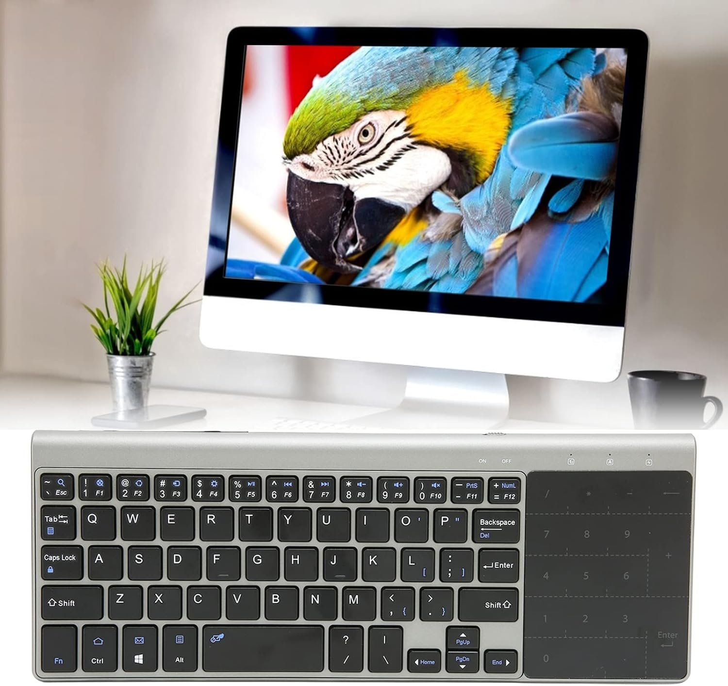 Wireless Keyboard, 2 in 1 2.4G Wireless Keyboard with Sensitive Touchpad, Portable Universal Wireless Keyboard for Laptops, Computers, TV Boxes image number 5