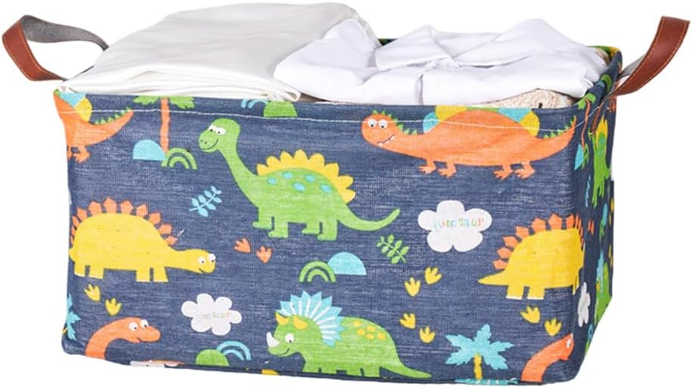 AIMALL 2PCS Cotton and Linen Storage Basket, Large Capacity Waterproof and Moisture-Proof Storage Box for Socks, Cosmetics, Clothes, Toys, 14.9 X 10.23 X 9 Inches, Multi-Purpose Organizer