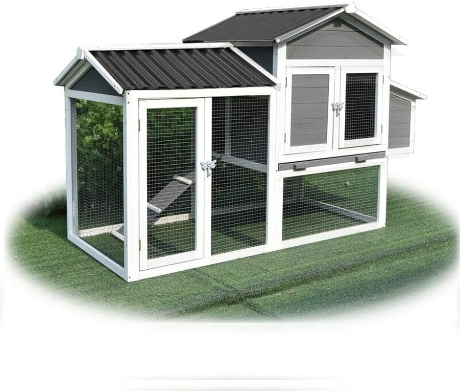 Pawhub Extra Large Wooden Chicken Coop Rabbit Hutch Hatch Box with Run image number 3