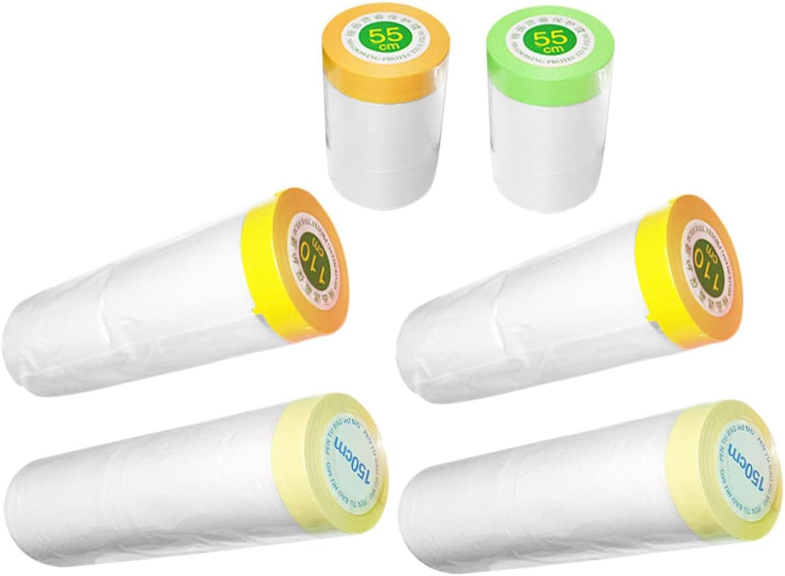 Jojofuny 6Rolls Masking Paper Automotive Masking for Painting Covering Protective Film Tape Paper for Automotive Paint Supplies image number 3
