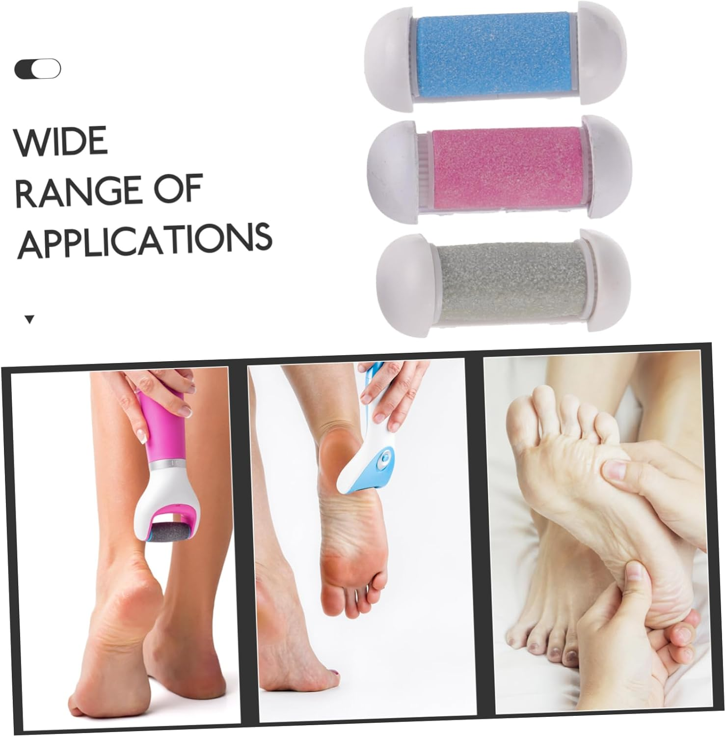 Ipetboom 12Pcs Foot Scrubber Heads Pedicure Roller Replacements Callus Remover for Feet image number 4