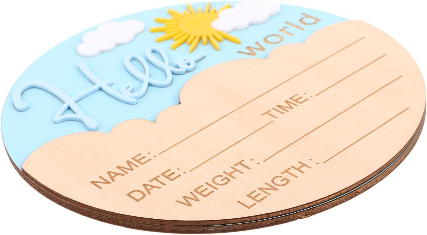 GALPADA Wooden Newborn Announcement Sign for Boys and Durable Photo Prop Plaque for Shower and Nursery Gender Neutral Birth Name Keepsake Compact Lightweight Design