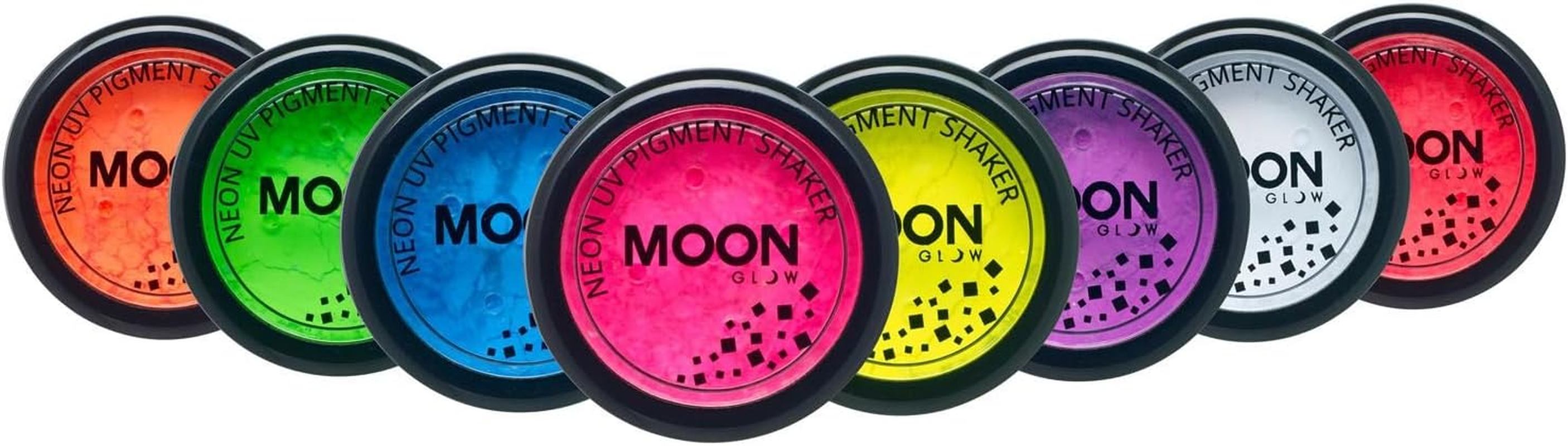 Moon Glow - Blacklight Neon UV Pigment Shaker 0.1Oz Set of 8 ? Glows Brightly under Blacklights / UV Lighting! Use on the Face/Body as Loose Eye Shadow and for Nail Art image number 3