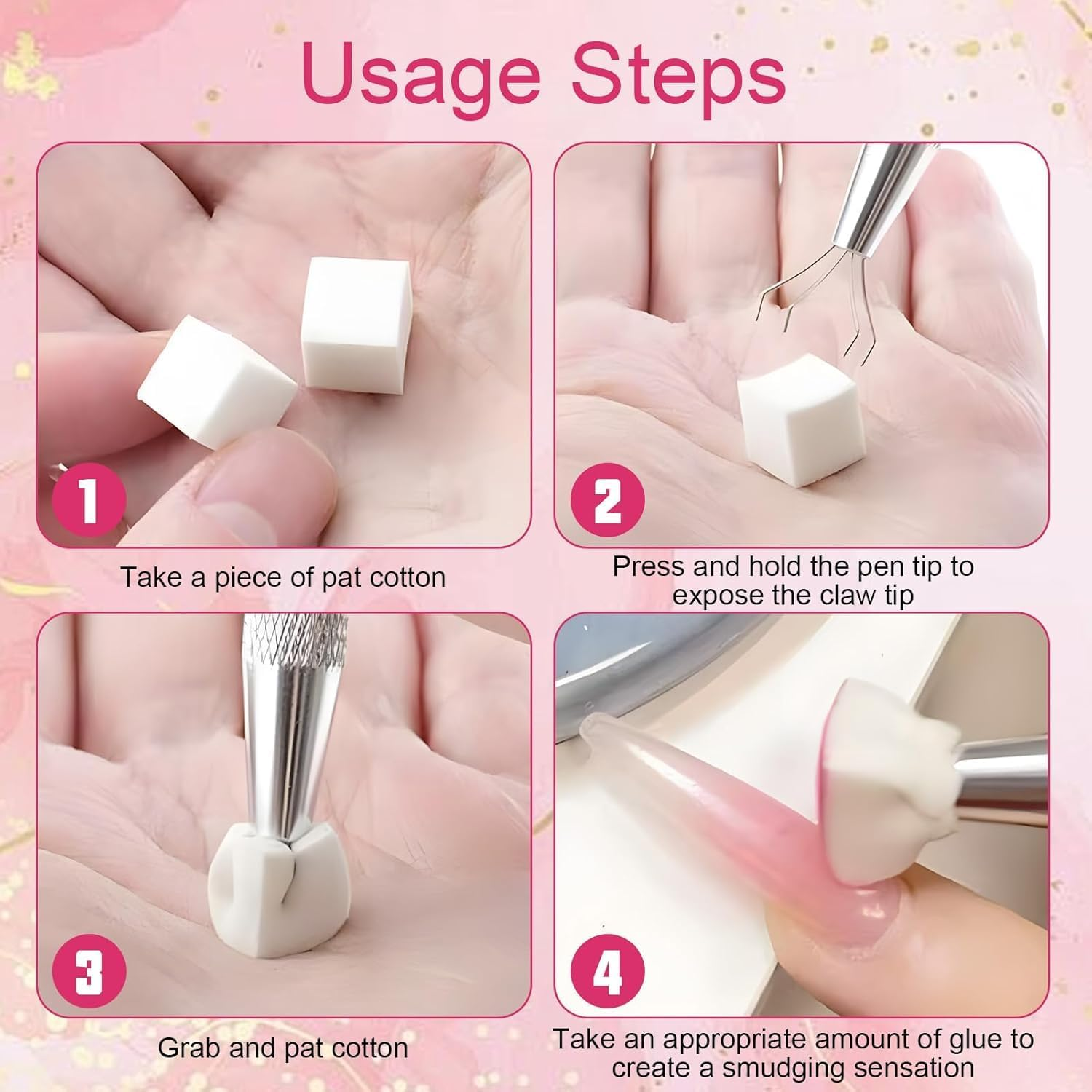 200Pcs Nail Sponges for Ombre - 100 White & 100 Colour Sponges + 2 Claw Pens Kit | Reef-Safe Ombre/Blooming Tools for DIY Nail Art,Home & Salon image number 2