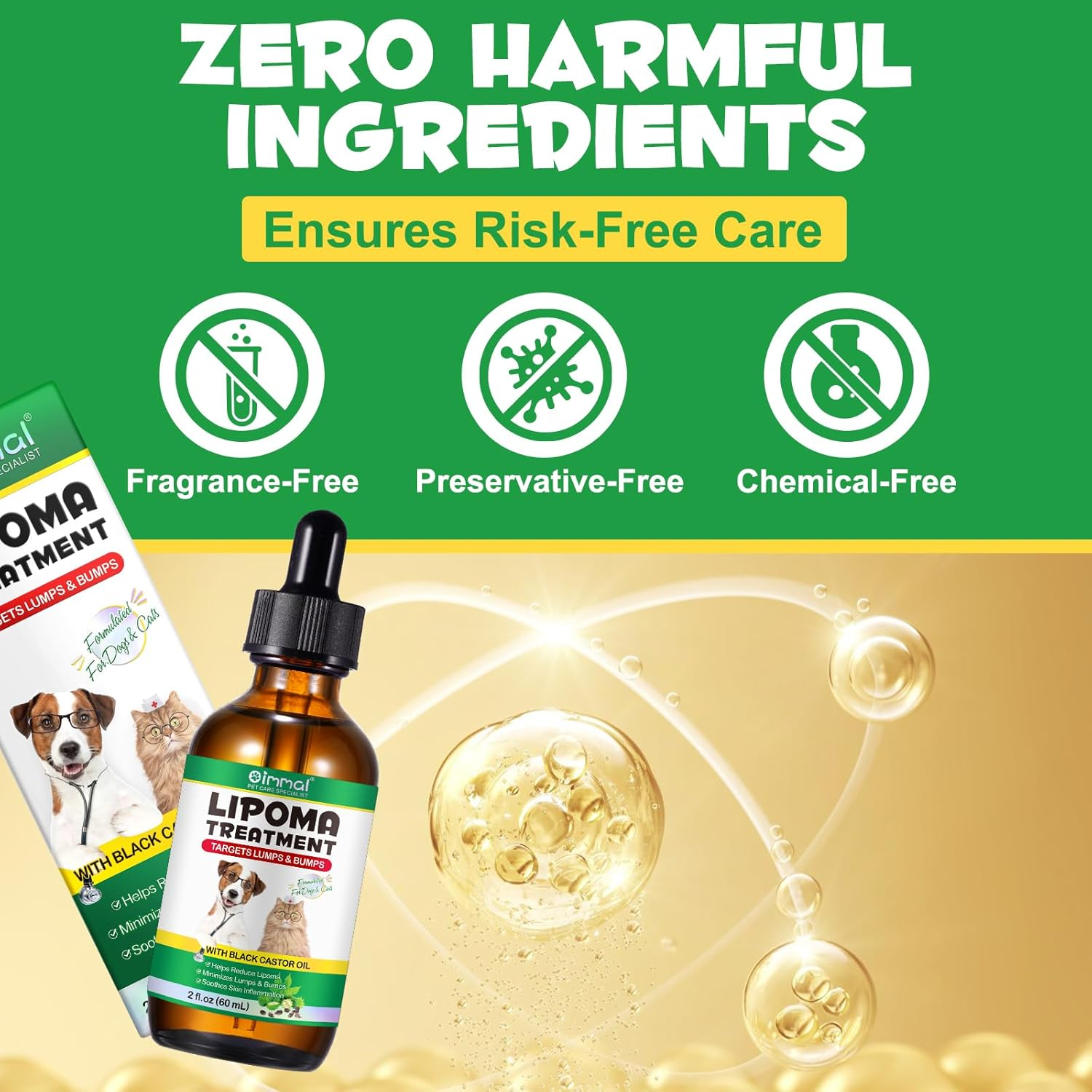 Dog Lipoma Support Drops 60Ml | Black Castor Oil, Flaxseed Oil, and Vitamin E | Natural Skin and Coat Care | Gentle Formula for All Dog Breeds