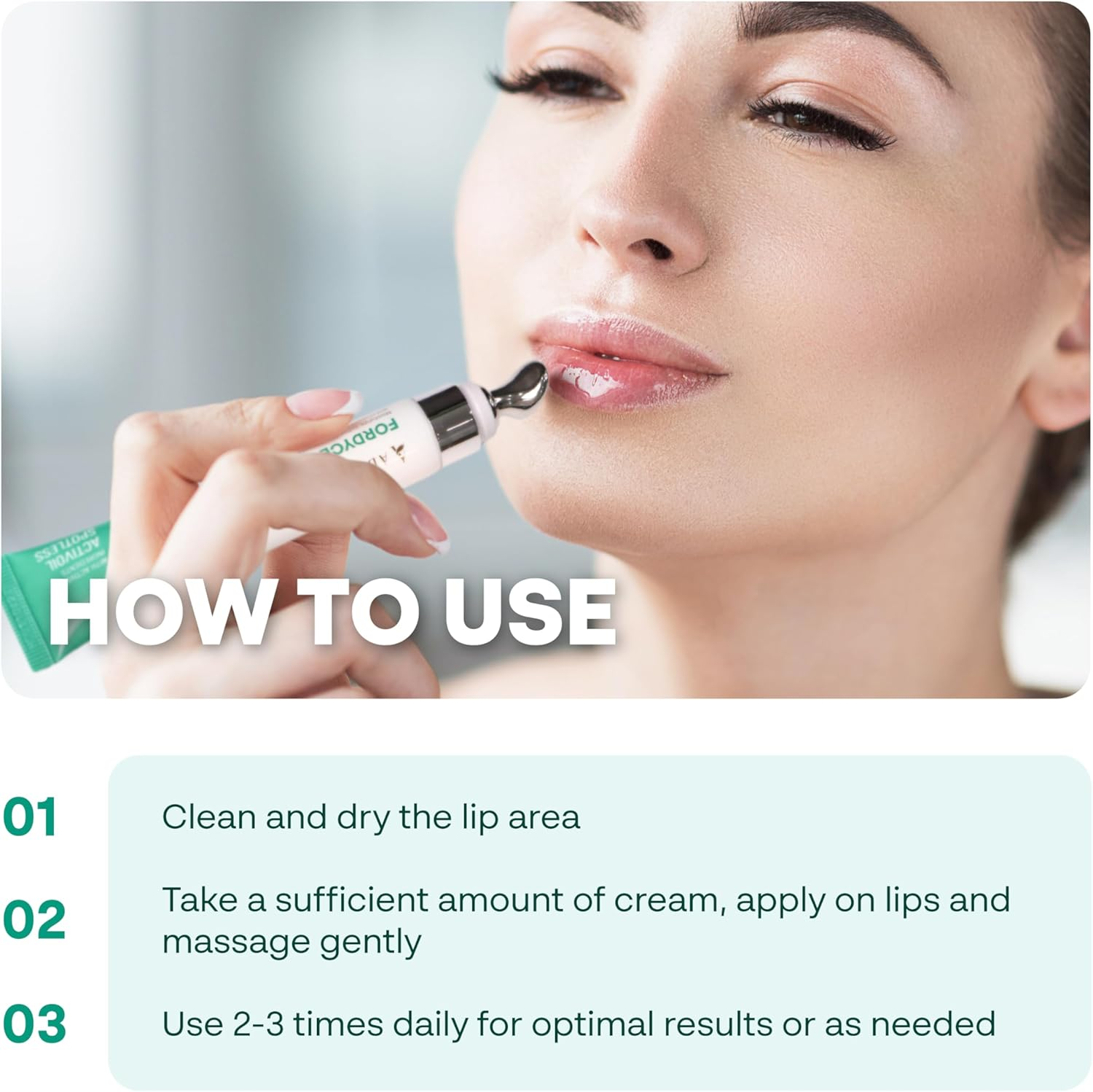 Abera Smooth Lips System: ABERA Dark Lip Corrector Cream & ABERA Fordyce Cream, a Complete Care System for Dark Lips and Fordyce Spots. Clear, Smooth, and Naturally Pink Lips Everyday image number 3