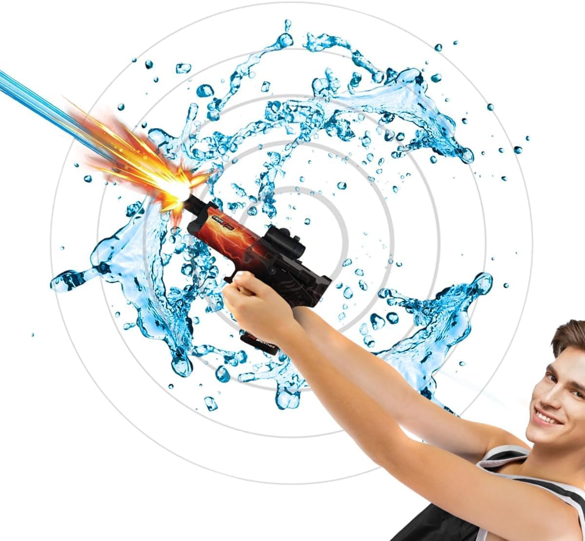 Kazaang Crossxfire Aquaz - the Original Fire Breather Electric Water Gun with LED Muzzle Flash, Automatic Water Gun Electric Dual Modes, Large Water Tank, Battery-Powered for Adults & Kids image number 5